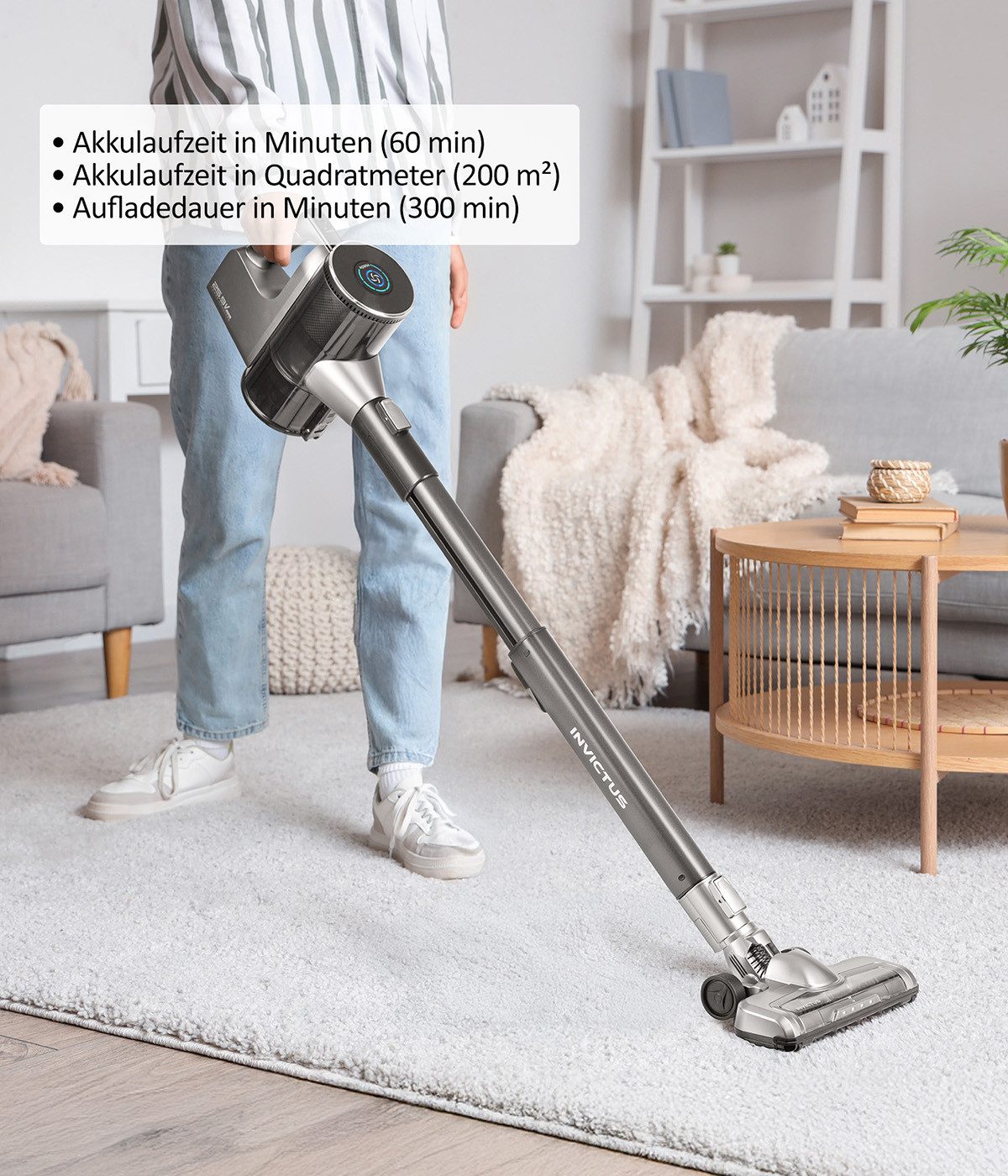 Genius Akku-Stielstaubsauger Genius Invictus X6 Ultra Akku Handstaubsauger 16 tlg., 450 W, beutellos, Quick-Clean-Funktion: Staubbehälterentleerung per Knopfdruck
