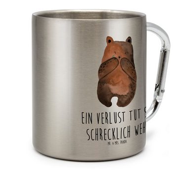 Mr. & Mrs. Panda Tasse Bär Verlust - Transparent - Geschenk, Karabiner, Teddy, Bär Verlust T, Edelstahl, Stilvolle Motive