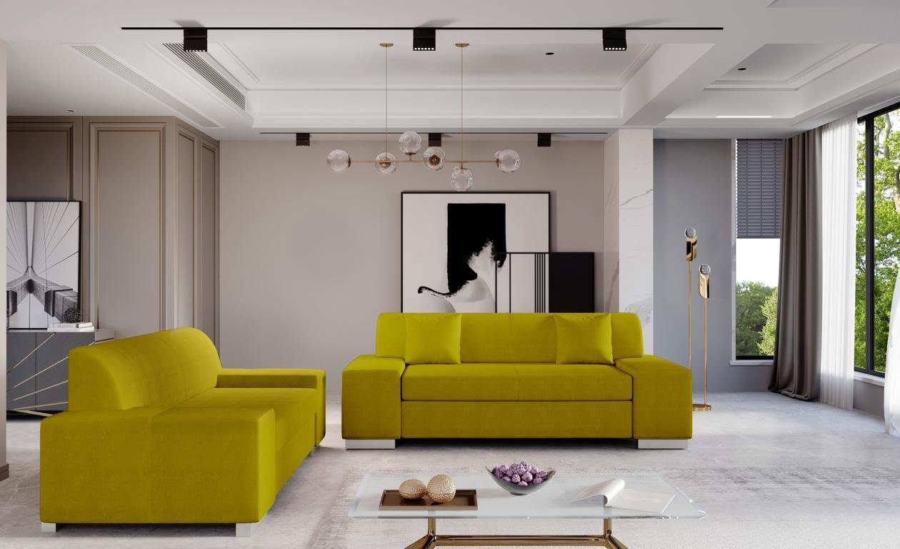Sofagarnitur Sofas Gelb Garnituren 3+2 Wohnzimmer-Set Wohnlandschaft JVmoebel Sitzer