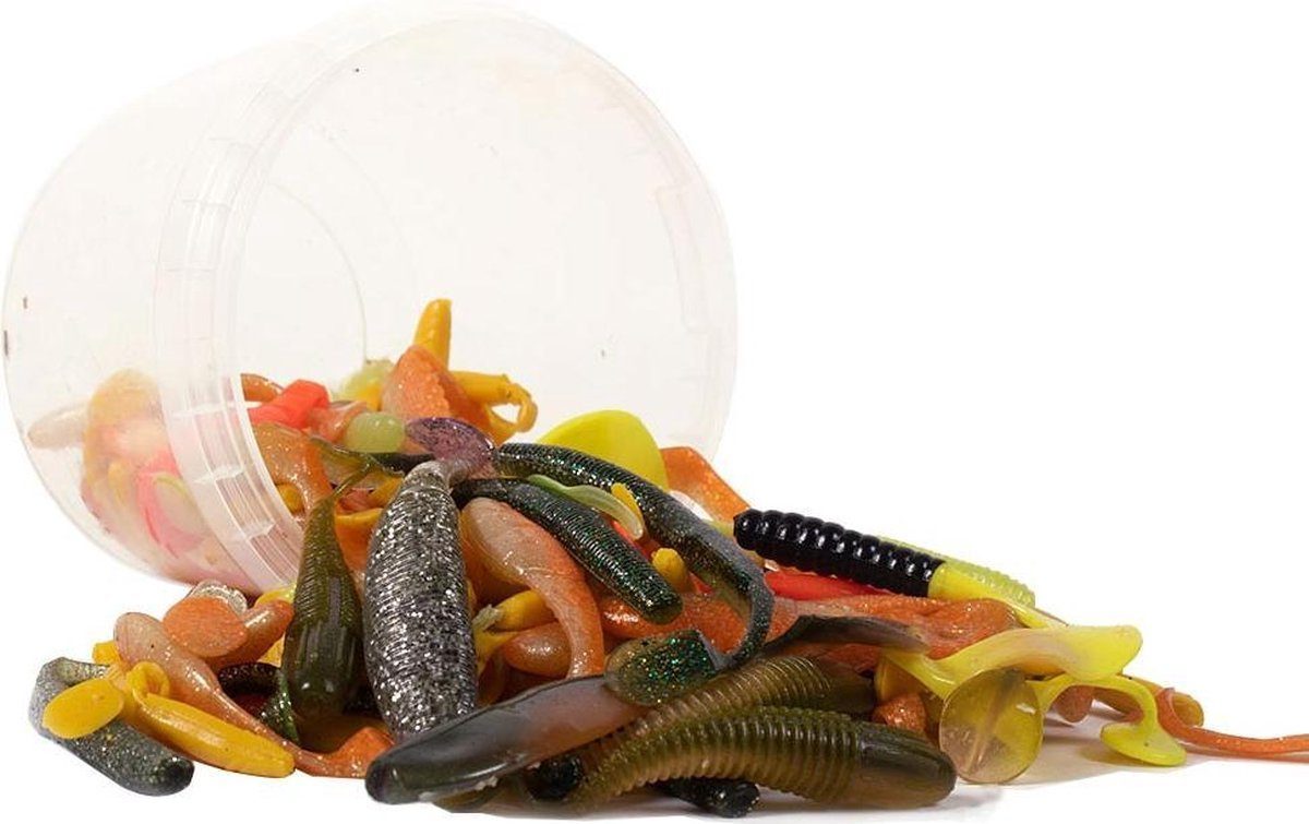 Eurocatch Fishing Kunstköder Gummifische Twister & Softbaits - Gummiköder, (100-St), Großes Köder Set für Zander, Hecht und weitere Fische Mehrfarbig (Farbmix)