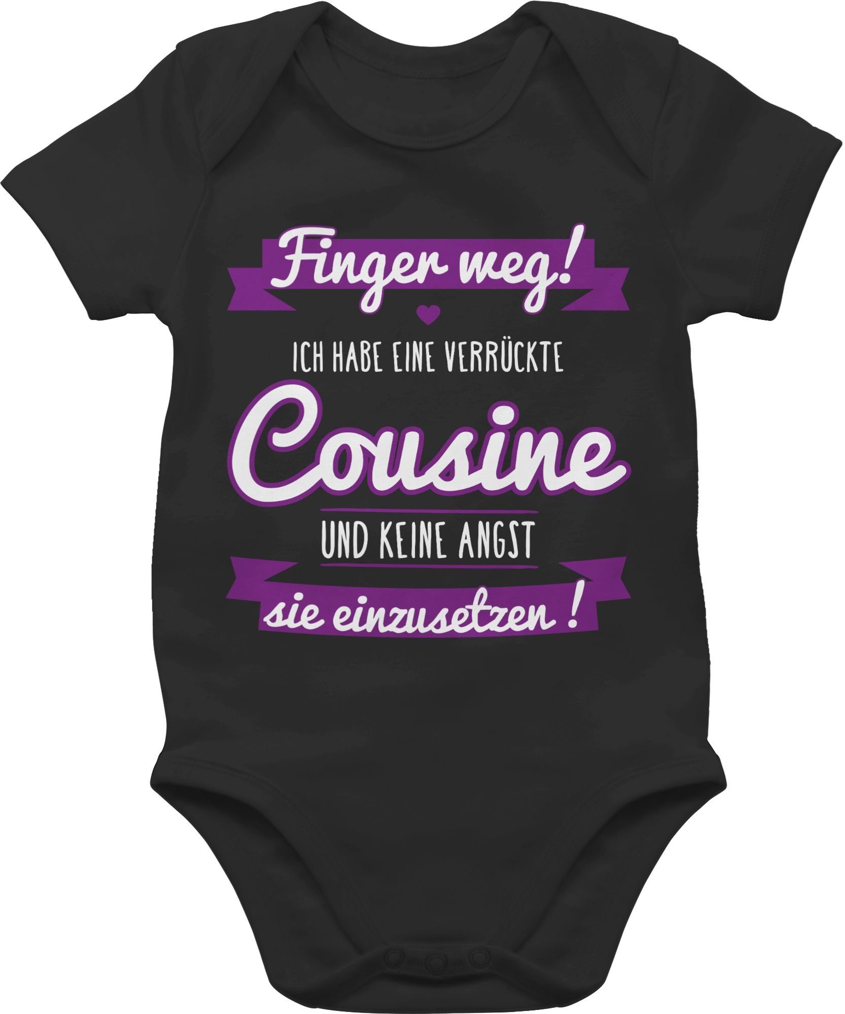 Shirtracer Shirtbody »Ich habe eine verrückte Cousine lila Statement