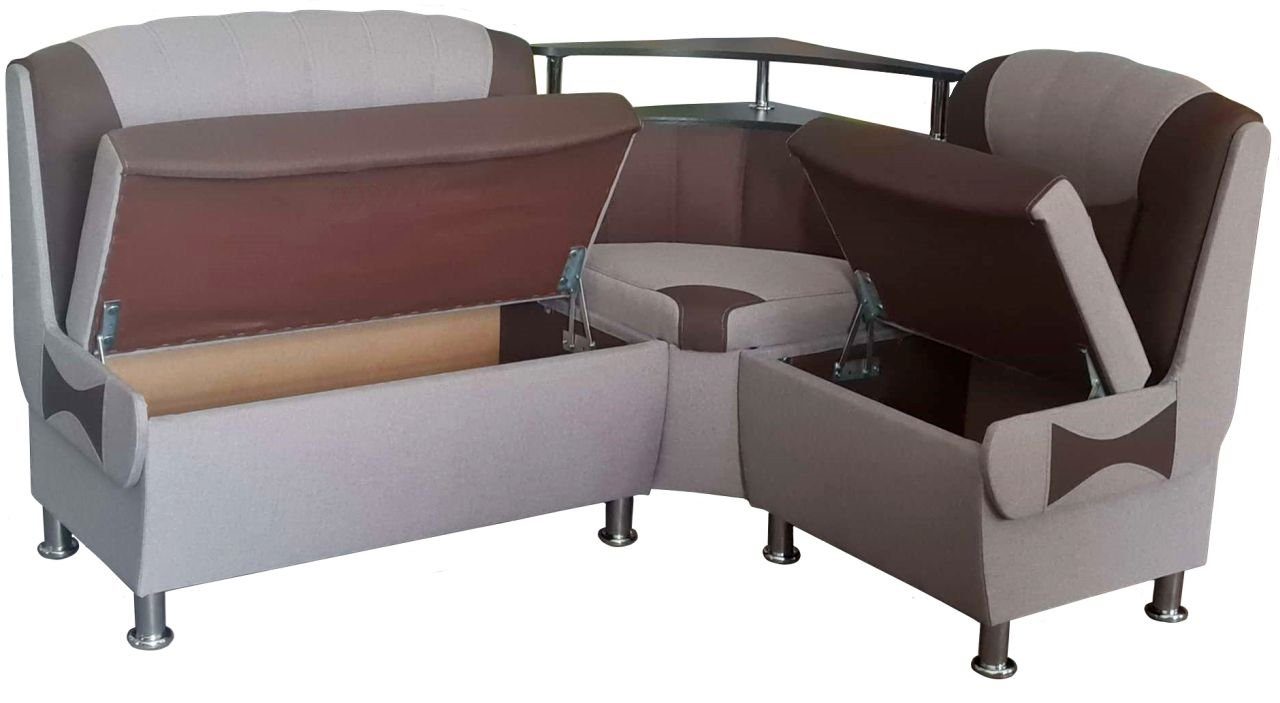 Rodnik Eckbank Samba NEW (beidseitige Montage, Sitz und Rücken gepolstert), mit Stauraum und Ablage