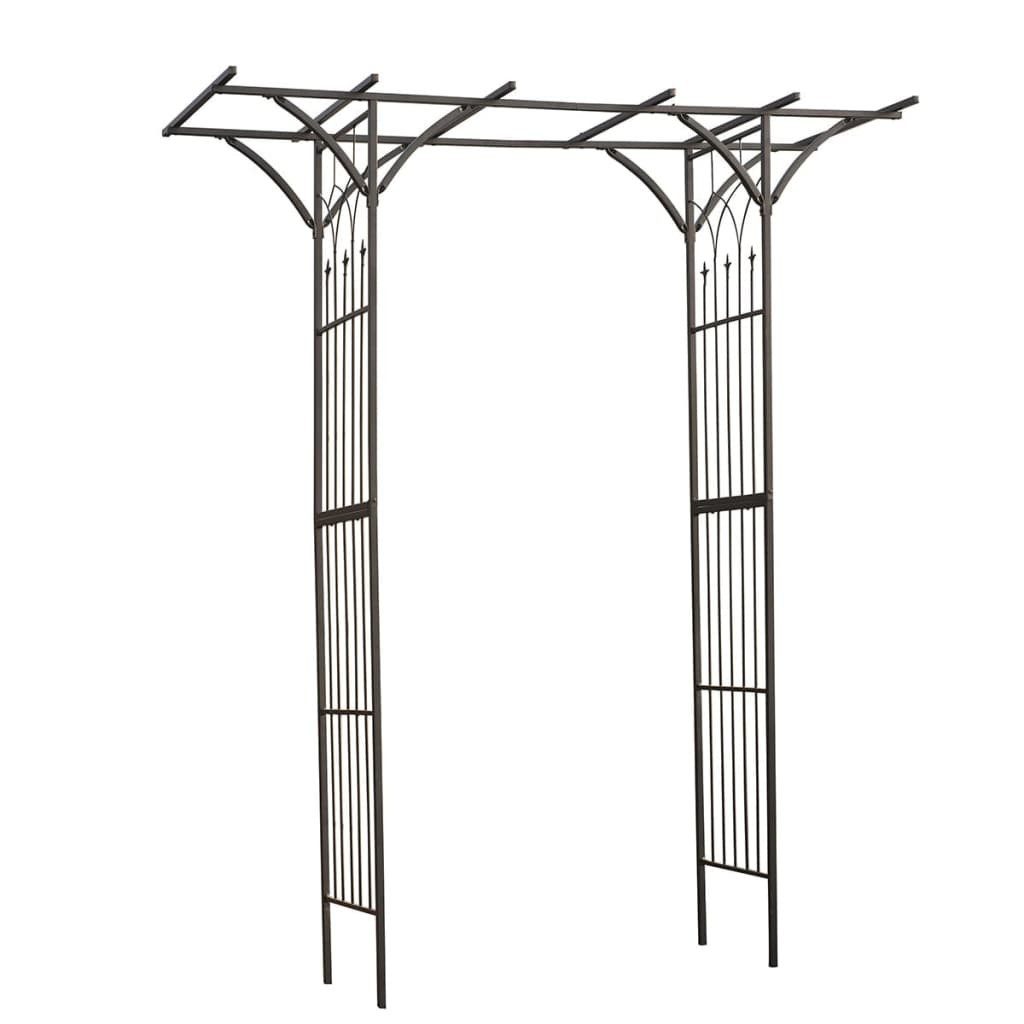 Pergola Gartenbogen Metall 114x66x232 cm Schwarz