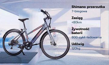 JOBOBIKE E-Bike VIVA 2.0 28 Zoll City-Pedelec E-bike, Trekking Elektrofahrrad, 7 Gang, Kettenschaltung, Heckmotor, 504,00 Wh Batterie, Ebike, (Set, mit Akku-Ladegerät), Ebike für Damen und Herren mit innerhalb der StVZO