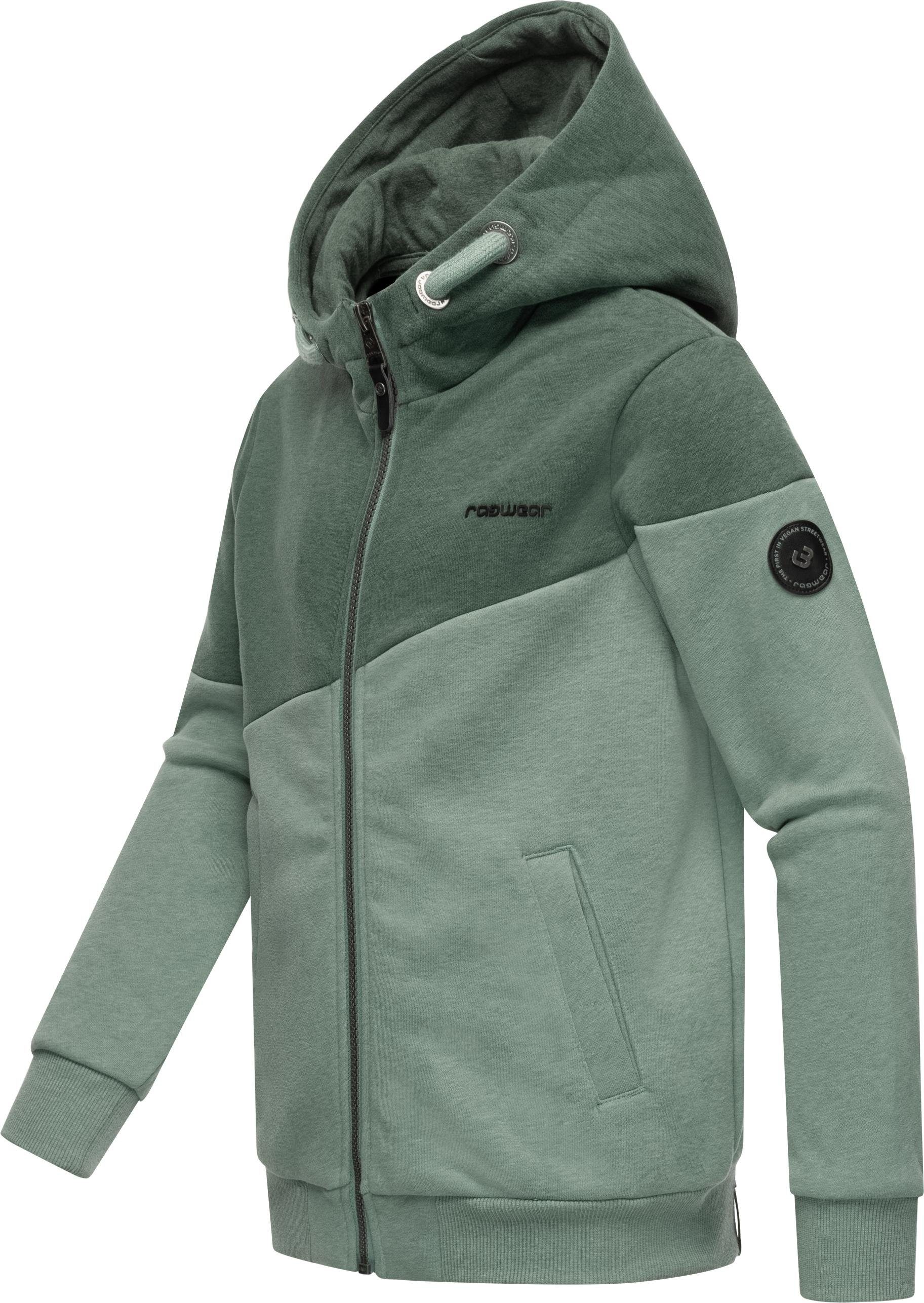 Kinder Jungen Kapuze mit Jowell Kapuzensweatjacke tannengrün Ragwear Sweat modische Sweatjacke