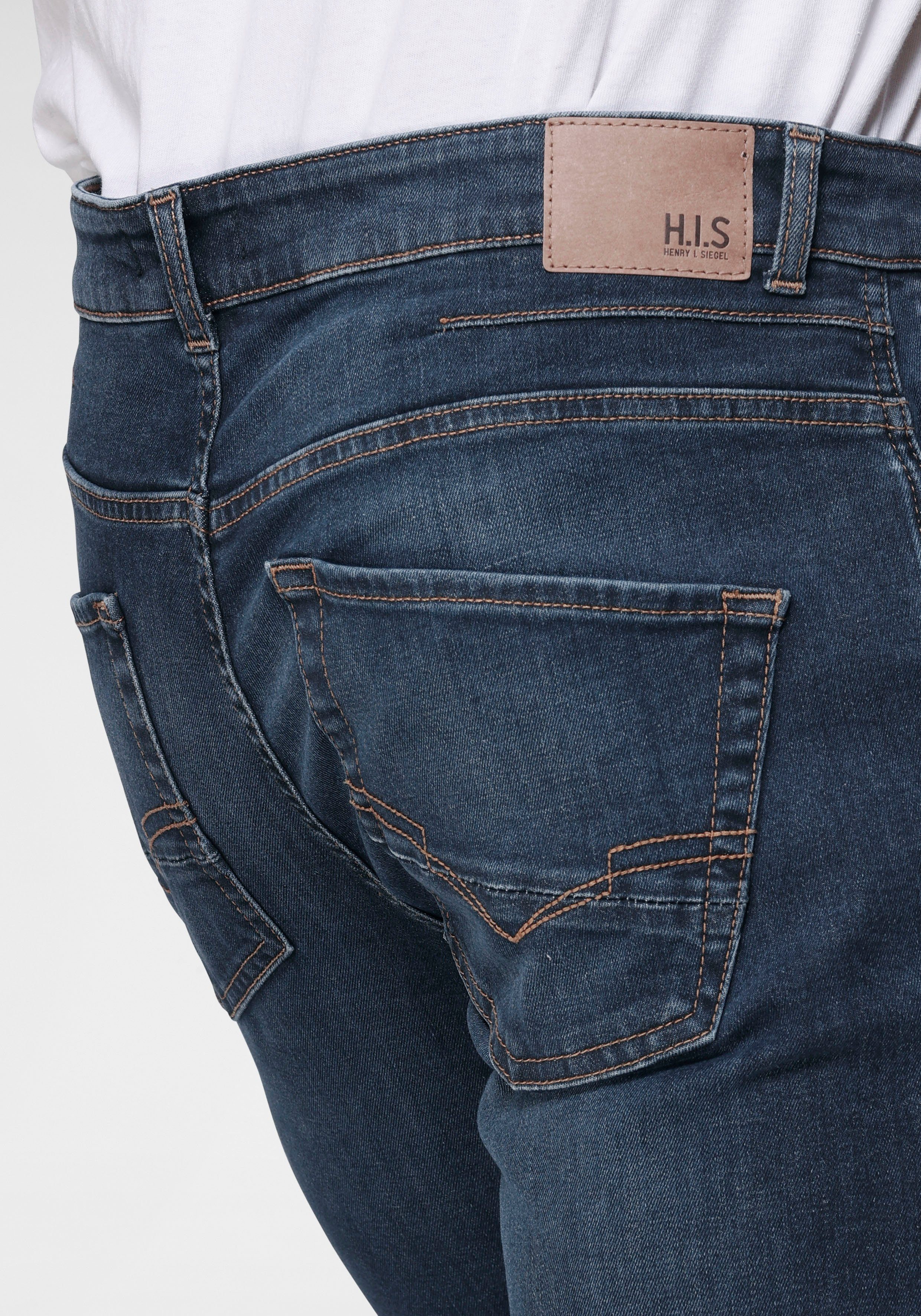 Produktion wassersparende Straight-Jeans Wash H.I.S DALE Ozon durch Ökologische, dark-blue