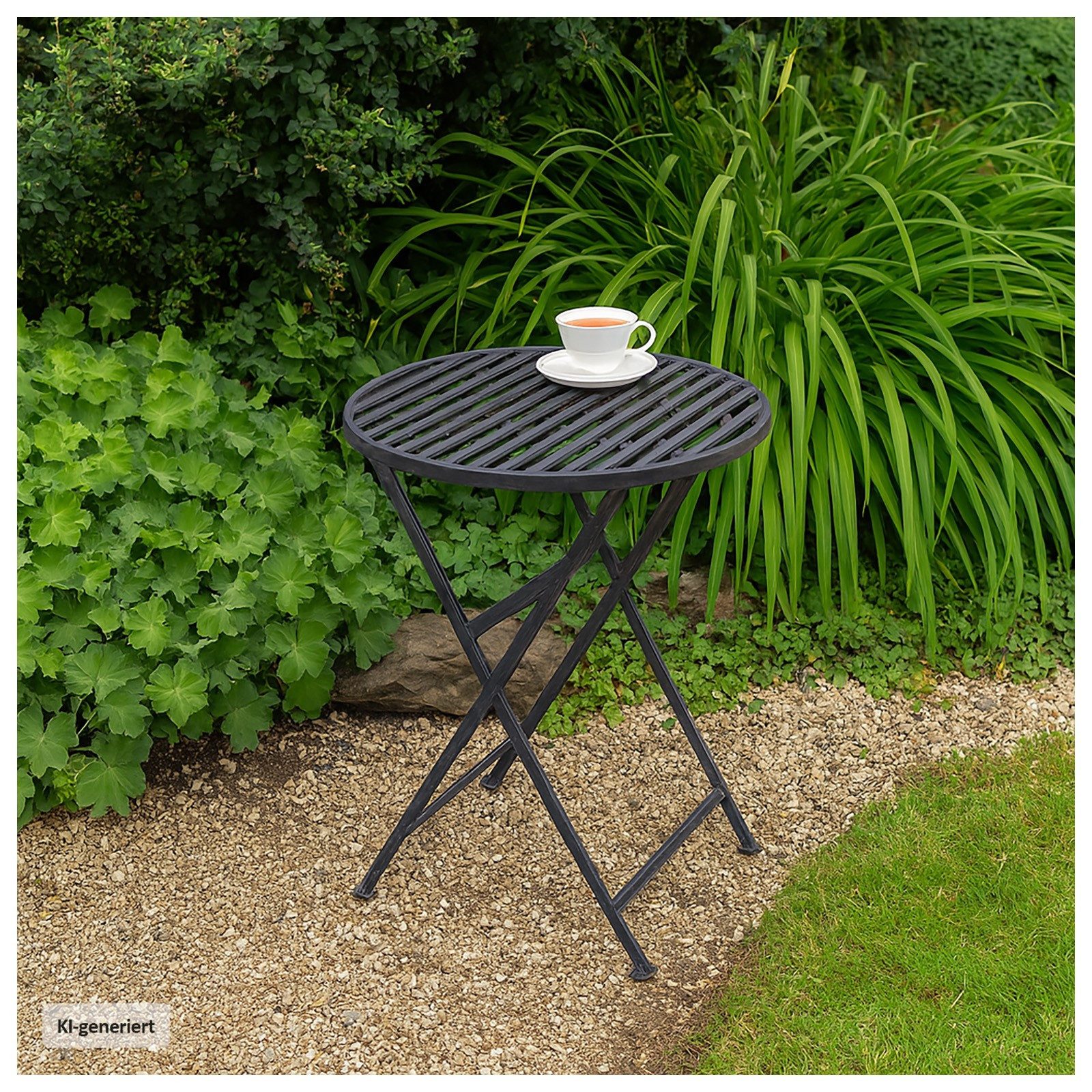 HTI-Line Gartentisch Gartentisch rund Valentine Garden (Stück, 1-St., 1 Gartentisch), Metall Nostalgie – Bild 3 von 4