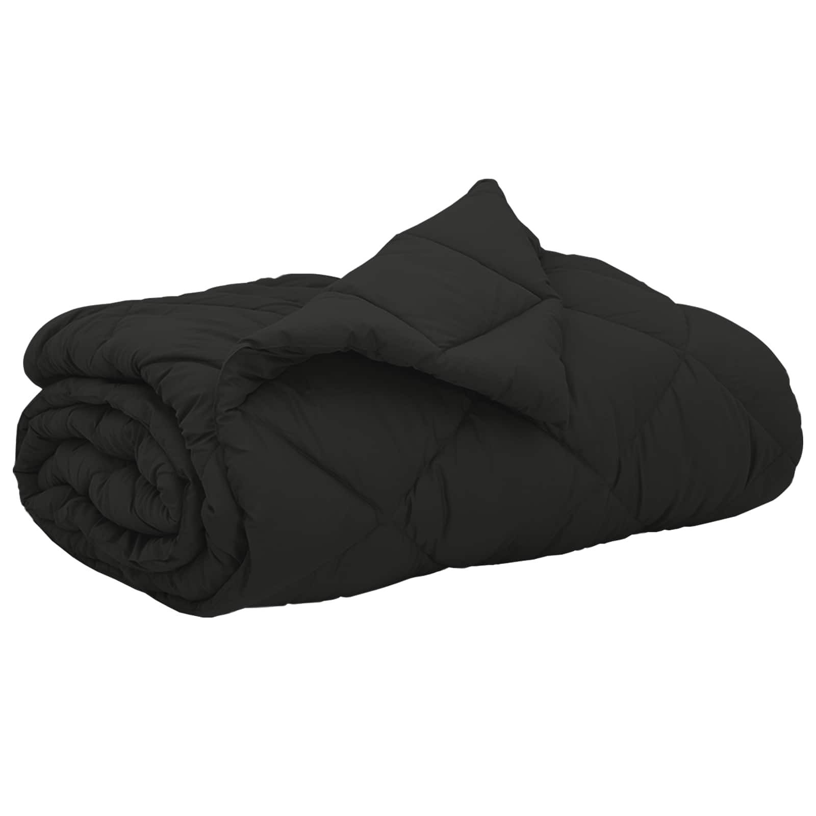 vidaXL Baumwollbettdecke Sommerdecke Schwarz 220 x 260 cm Mikrofaser, Bezug: Mikrofaser