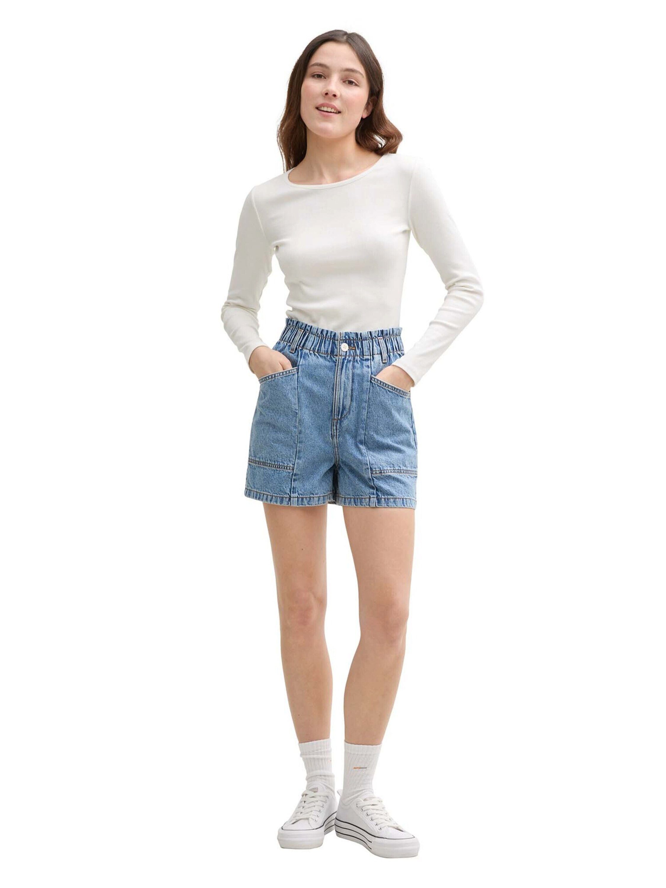 TOM TAILOR Denim Jeansshorts (1-tlg) Rüschen