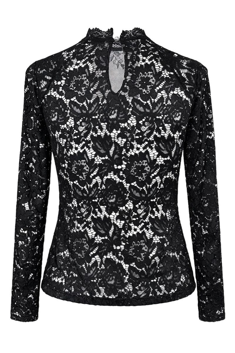 Hangowear Trachtenbluse Blusenshirt Damen - GIORGIA - schwarz – Bild 4 von 4