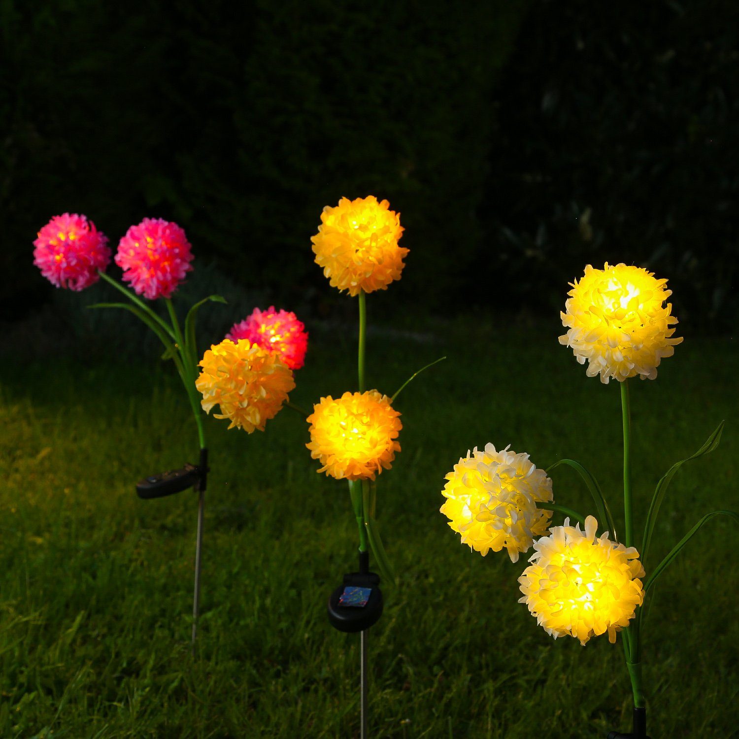Solar LED Blume Gartenstecker Solarleuchte LED warmweiß 3000K) (2100K Solarleuchte MARELIDA Garten, bis rosa Classic, Lichtsensor LED