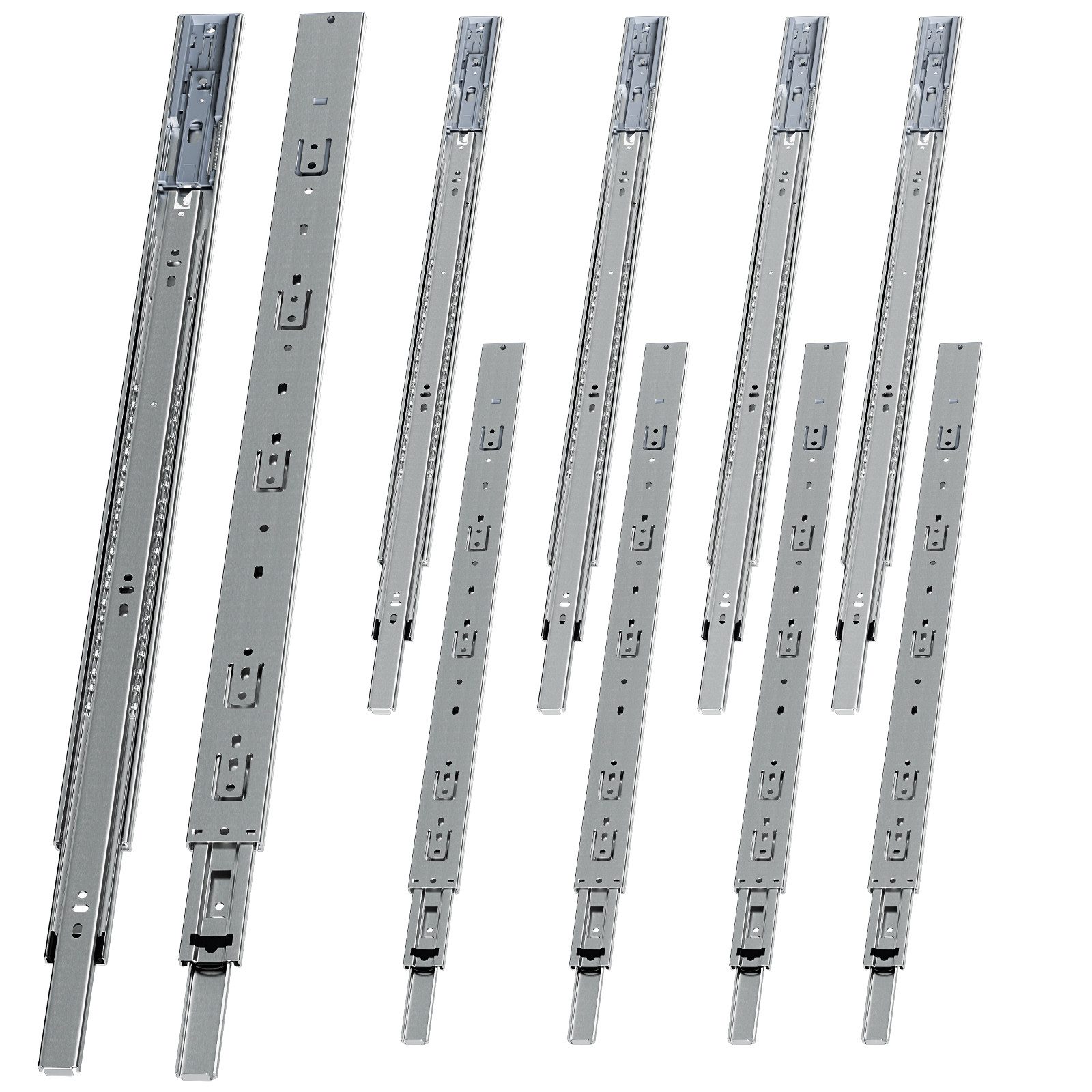 Clanmacy Schubkasten 1-10Paar Schubladenschienen Auszug 45kg Vollauszüge Soft Close (10 St)