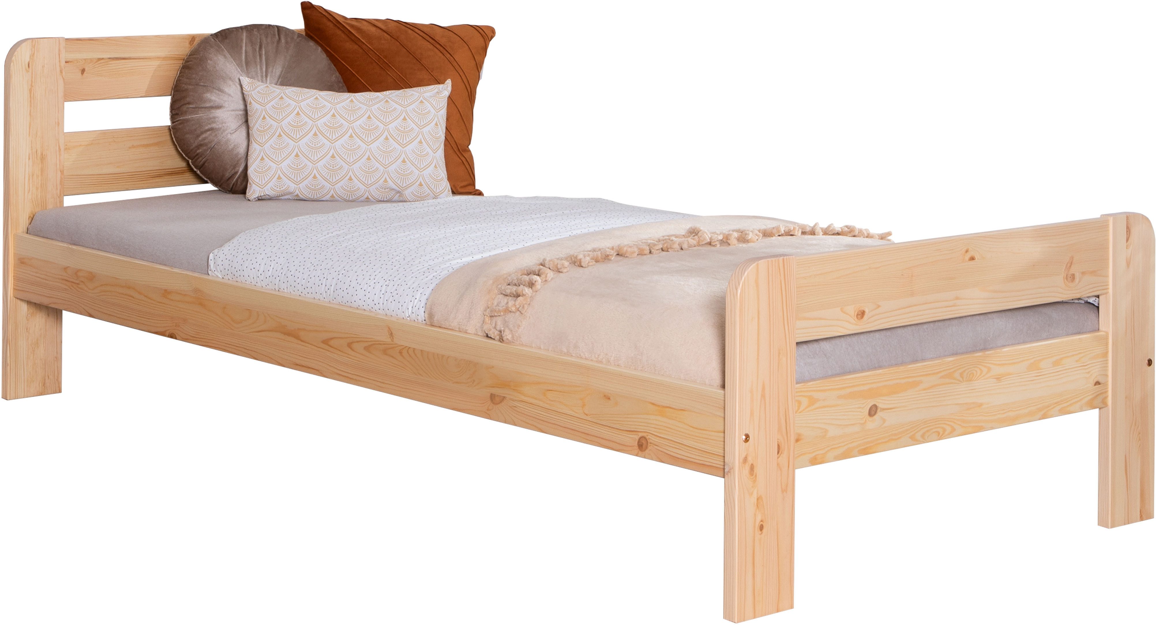 Ticaa Massivholzbett "Bert", FSC®-zertifiziert (Kiefer), Jugendbett, mit Lattenrost (90x200cm, 100x200cm, 140x200cm), ideal für das Kinder- und Jugendzimmer, Massivholz