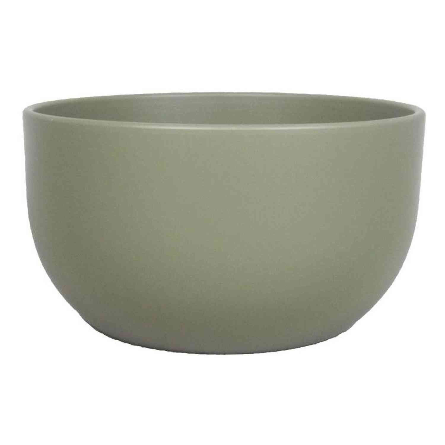INNA-Glas Pflanzschale Keramik Blumenschale, Ø26cm, 14cm, olivgrün, matt