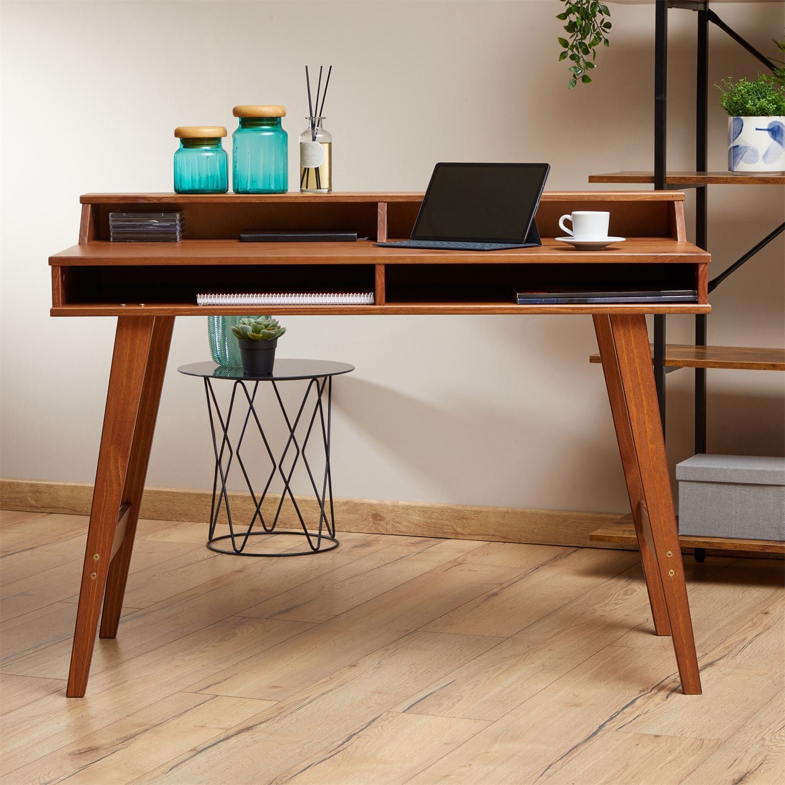 IDIMEX Schreibtisch LUNA, Bürotisch mit Aufsatz und Ablagefach, Kiefer Mass günstig online kaufen