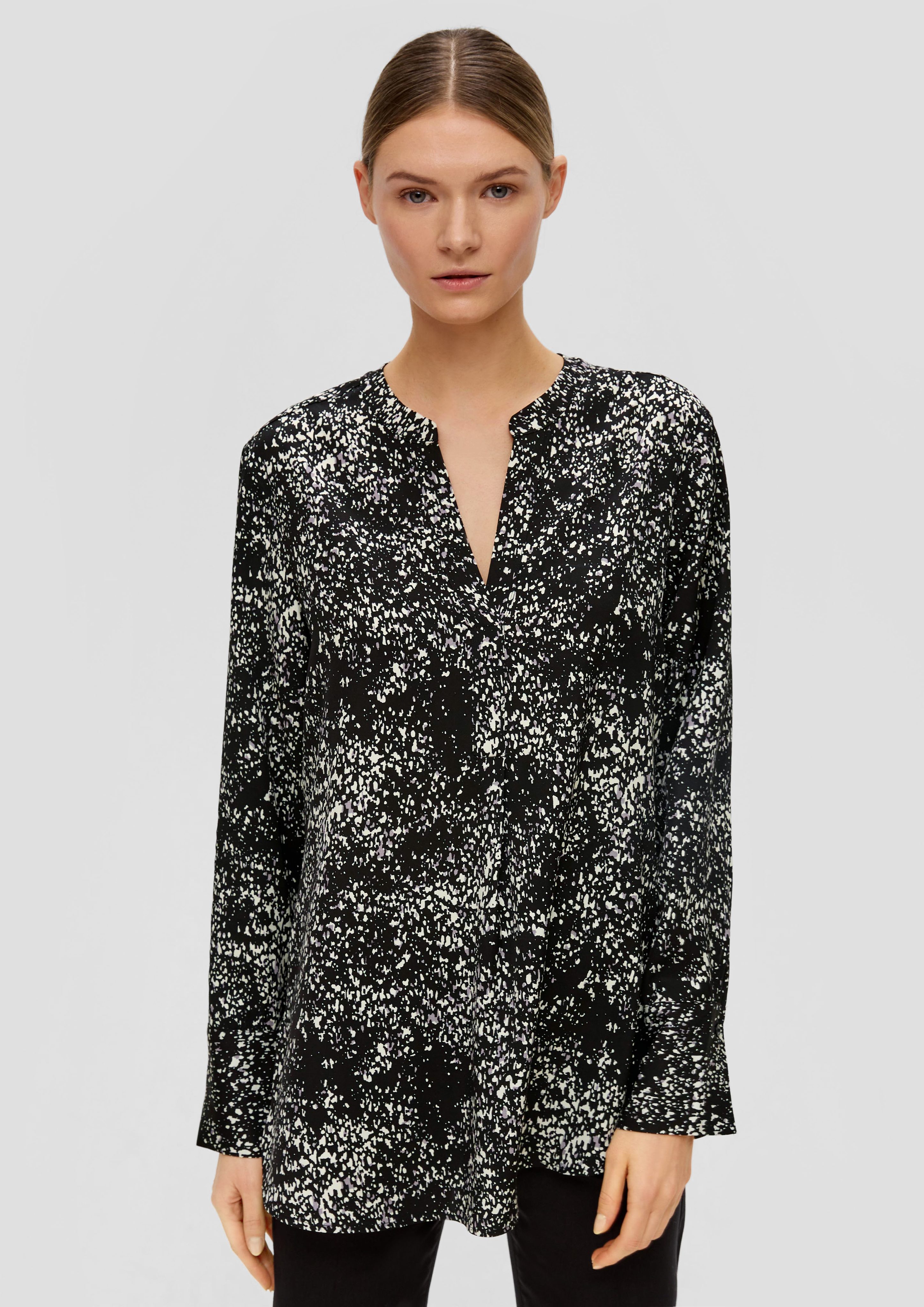 Langarmbluse Gemusterte Bluse im Loose Fit