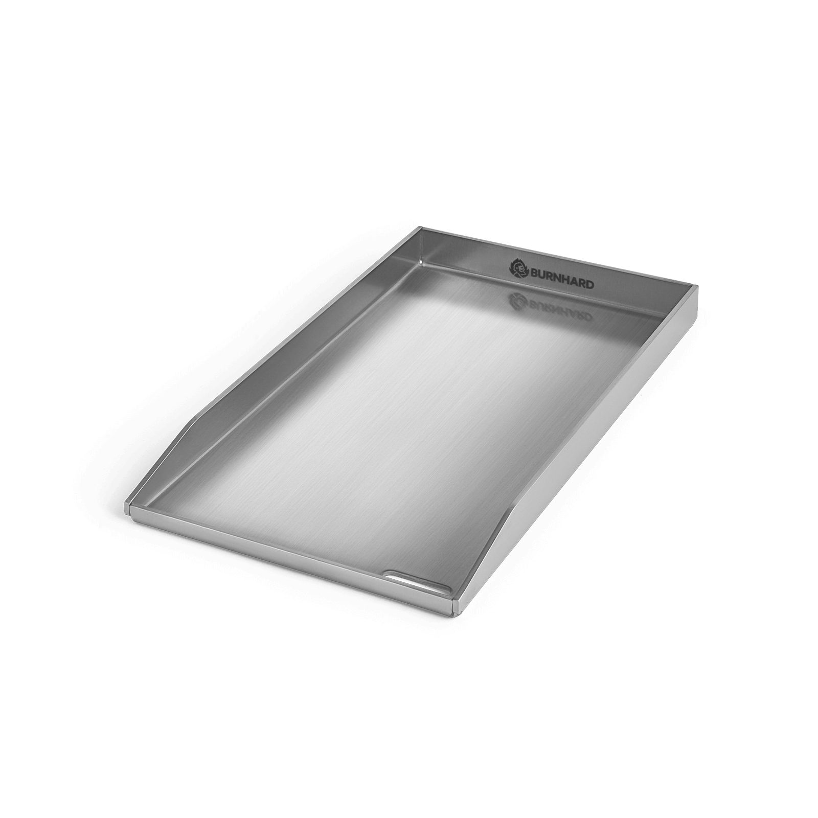 BURNHARD® Grillrost Plancha Grillplatte Edelstahl FRED 41,5 x 23,5 x 3,5 cm