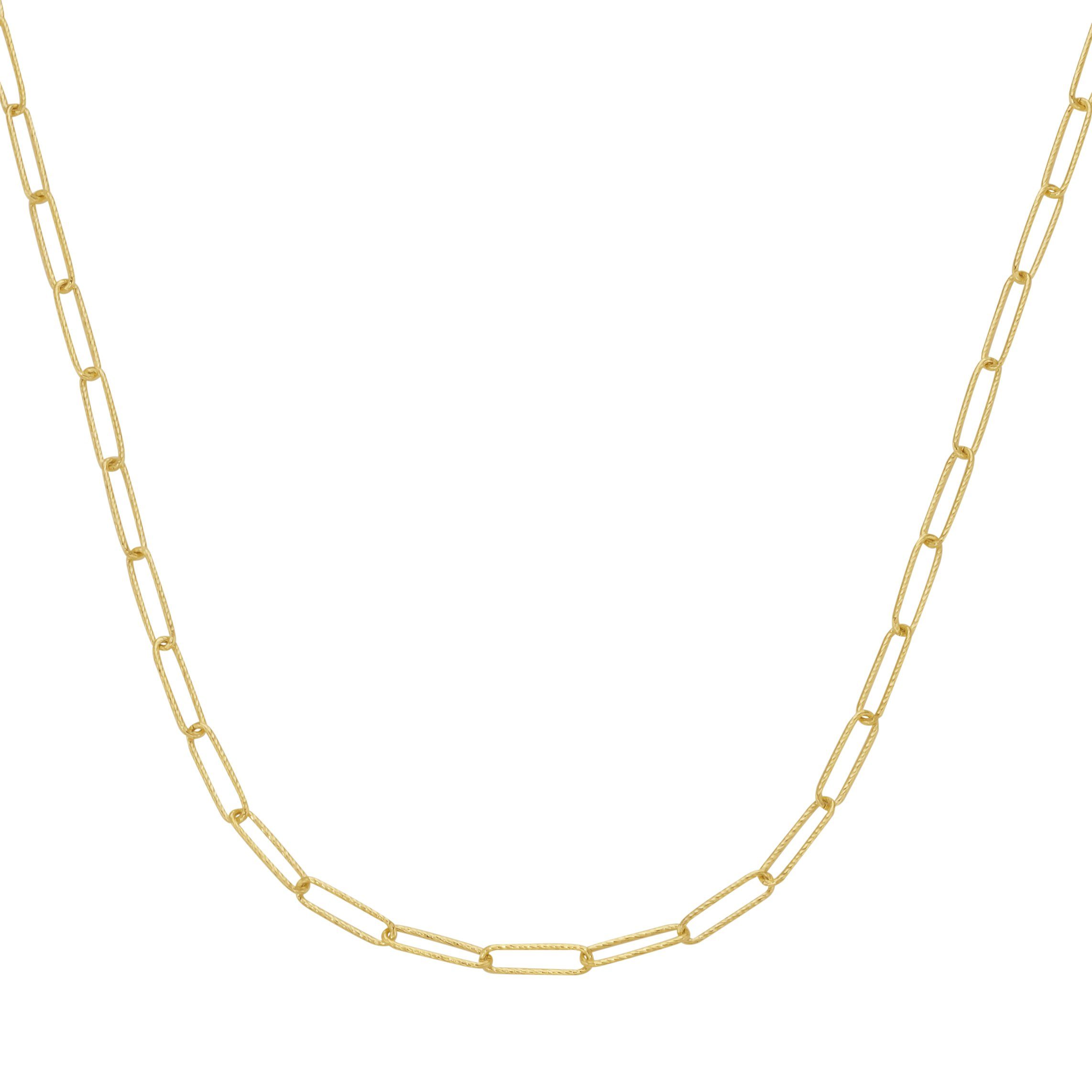 Gold Ankerglieder, 585 diamantierte lange Goldkette Merano Luigi