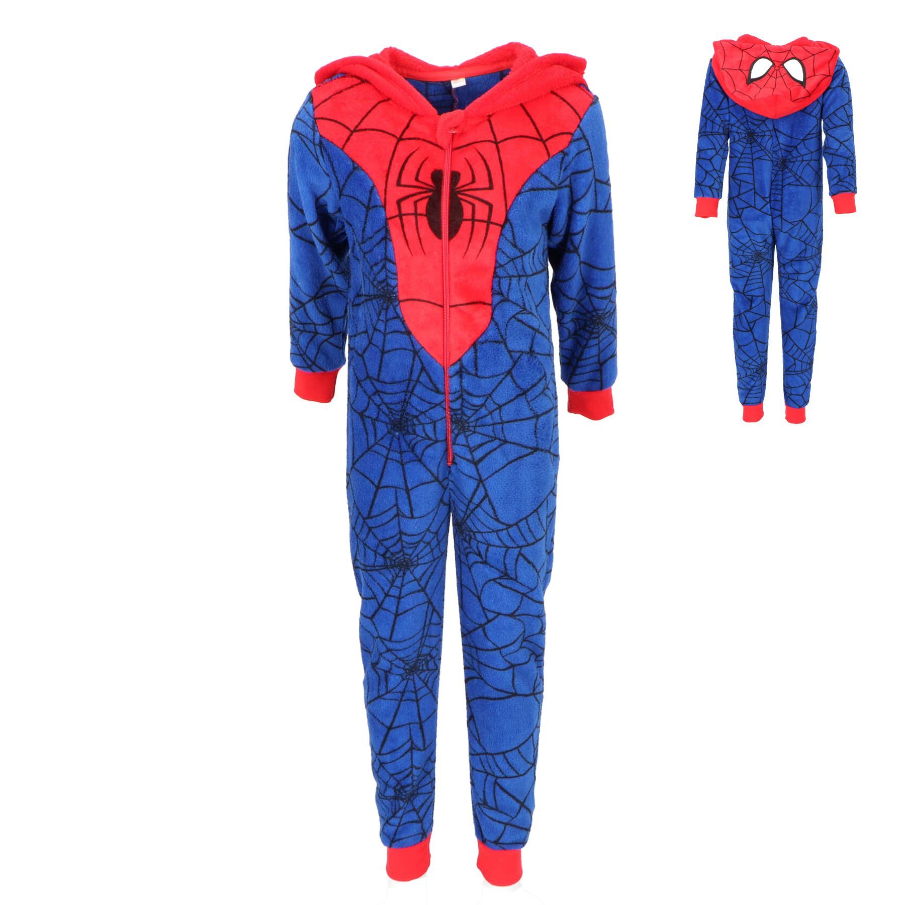 Spiderman Pyjama Spiderman Kinder Pyjamas Gemütlicher Fleece Onesie Jumpsuit mit Kapuze