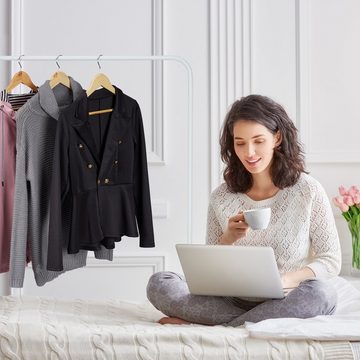 relaxdays Garderobenständer Metall Kleiderständer mit Ablage, Schwarz