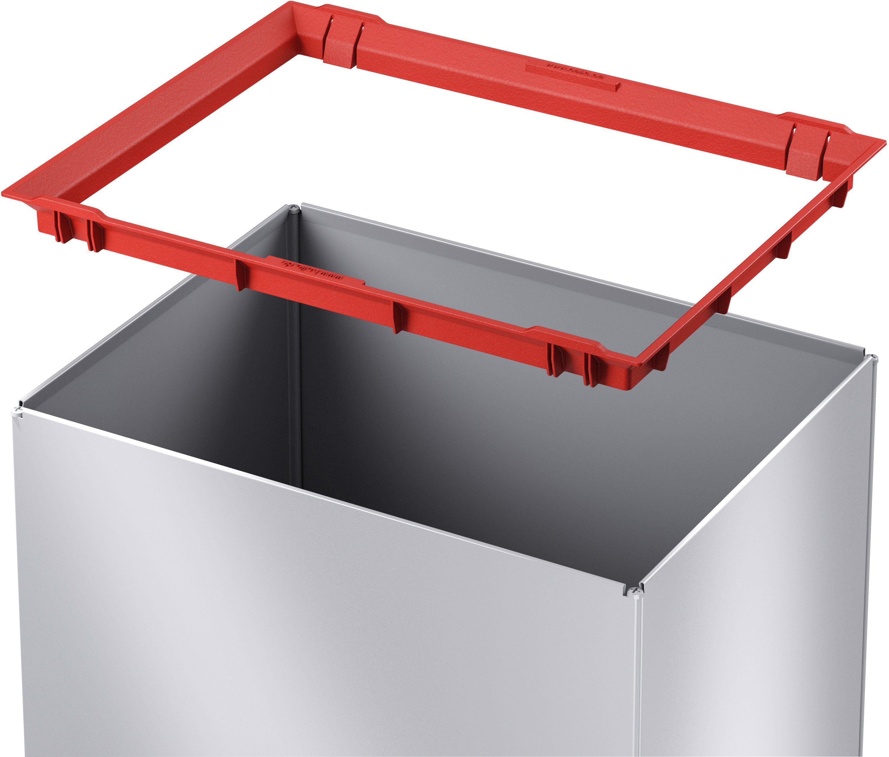 Hailo Mülleimer Big-Box Swing L, 35 Liter, Stahlblech, Abfallbox mit selbstschließendem Schwingdeckel