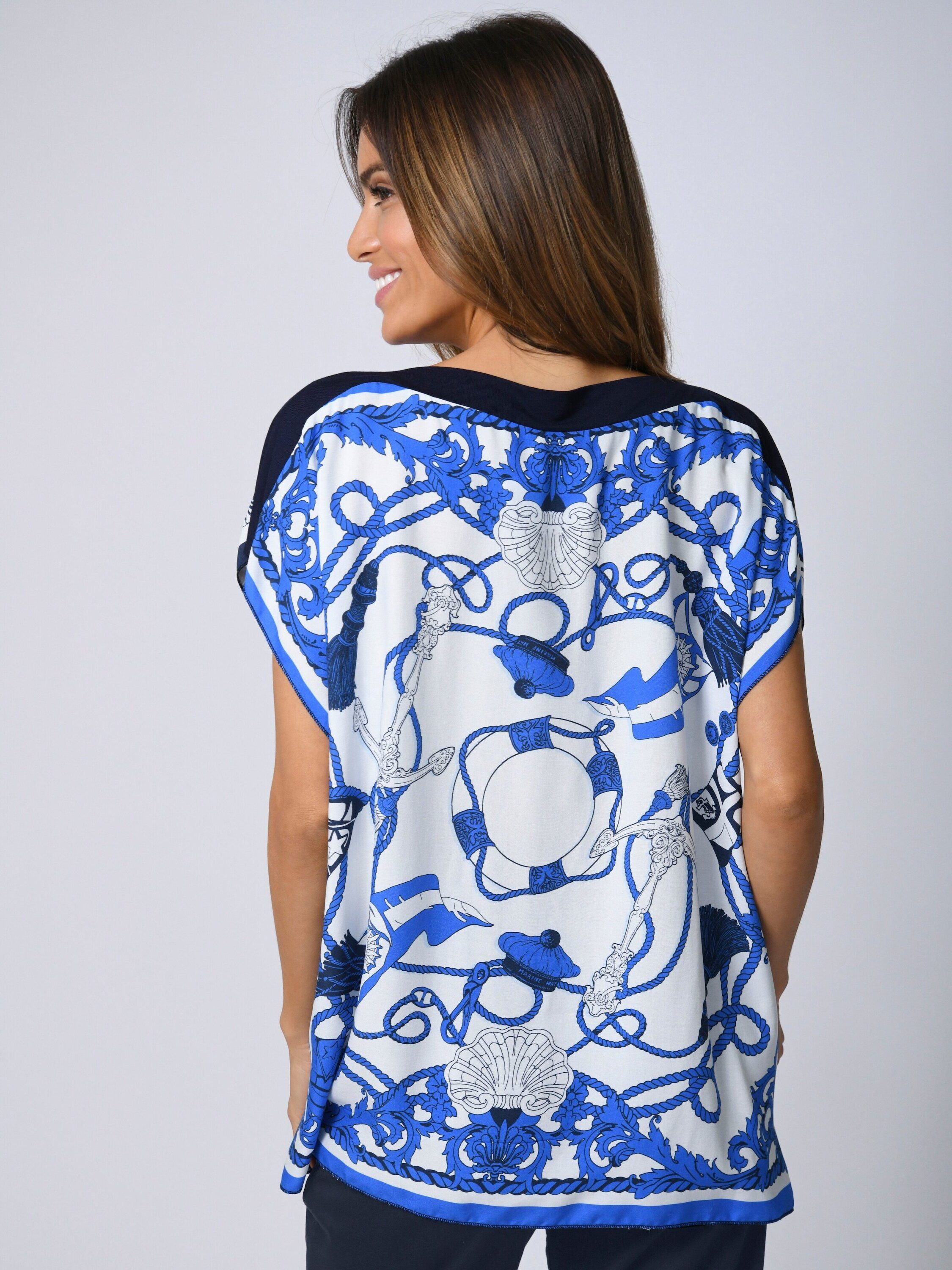 Alba Moda Shirtbluse Strandshirt im maritimen Dessin
