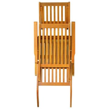 vidaXL Gartenlounge-Sessel Deckchair Terrassenstühle mit Fußstützen 2 Stk Massivholz Akazie Liege