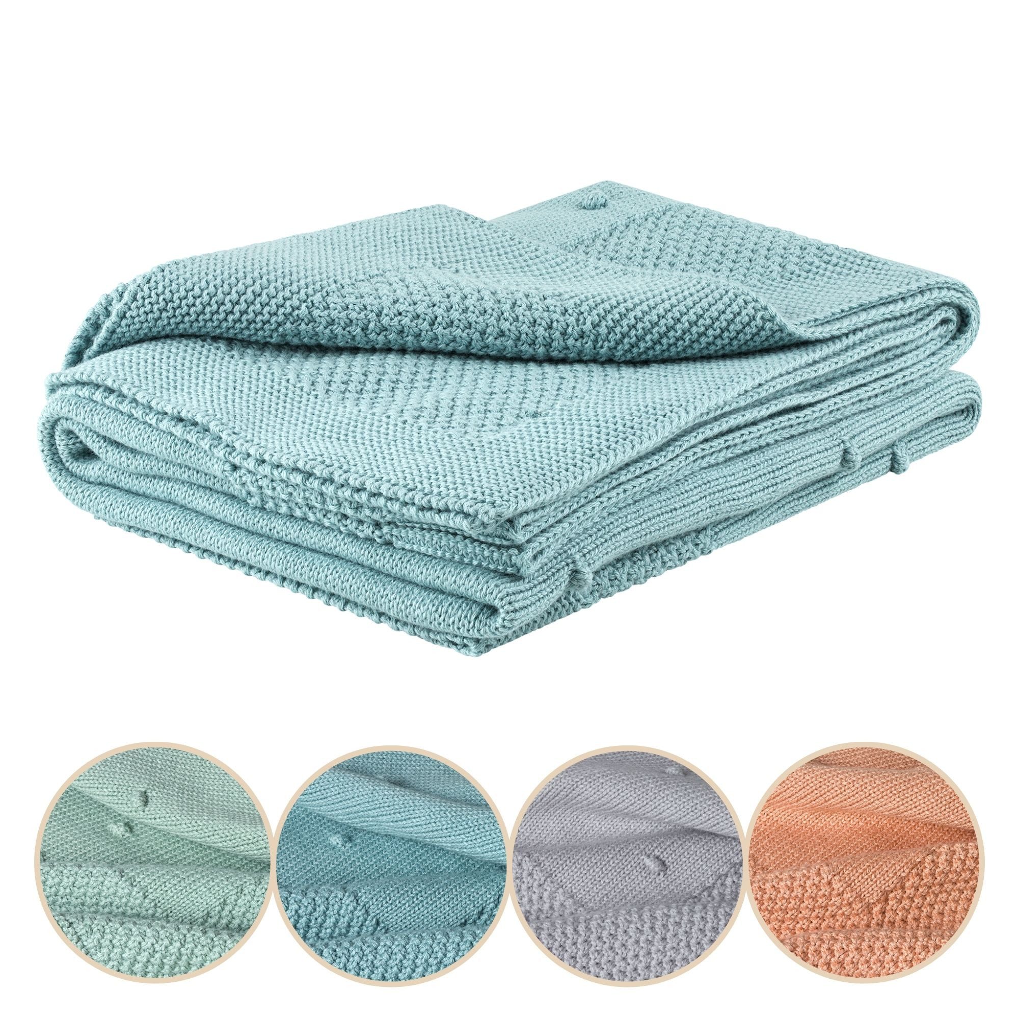 Babydecke Baumwolle (Bio) XXL (75x100 cm) Mädchen + Junge, Kuscheldecke Baby, furora BABY