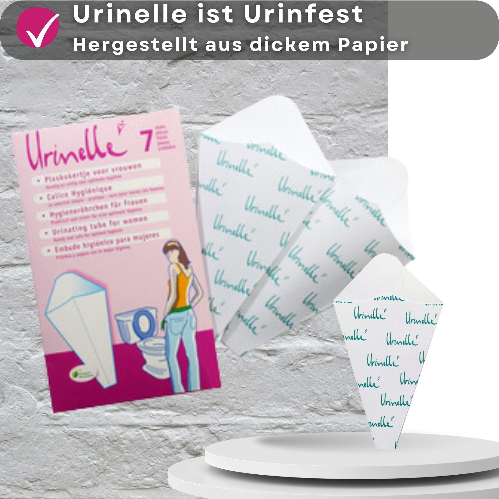 Lovelyness Urinal Urinelle Damen Einweg Urinal aus Papier 7 Stück, (7-tlg)