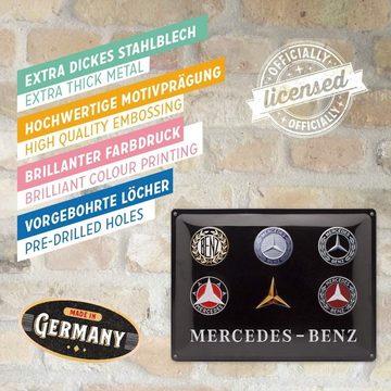 Nostalgic-Art Metallschild Blechschild 30 x 40 cm - Mercedes-Benz - Logo Evolution