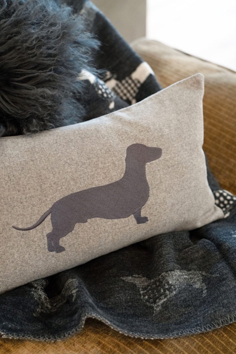 Steen Design Kissenhüllen Kissenhülle - DACKEL - grau