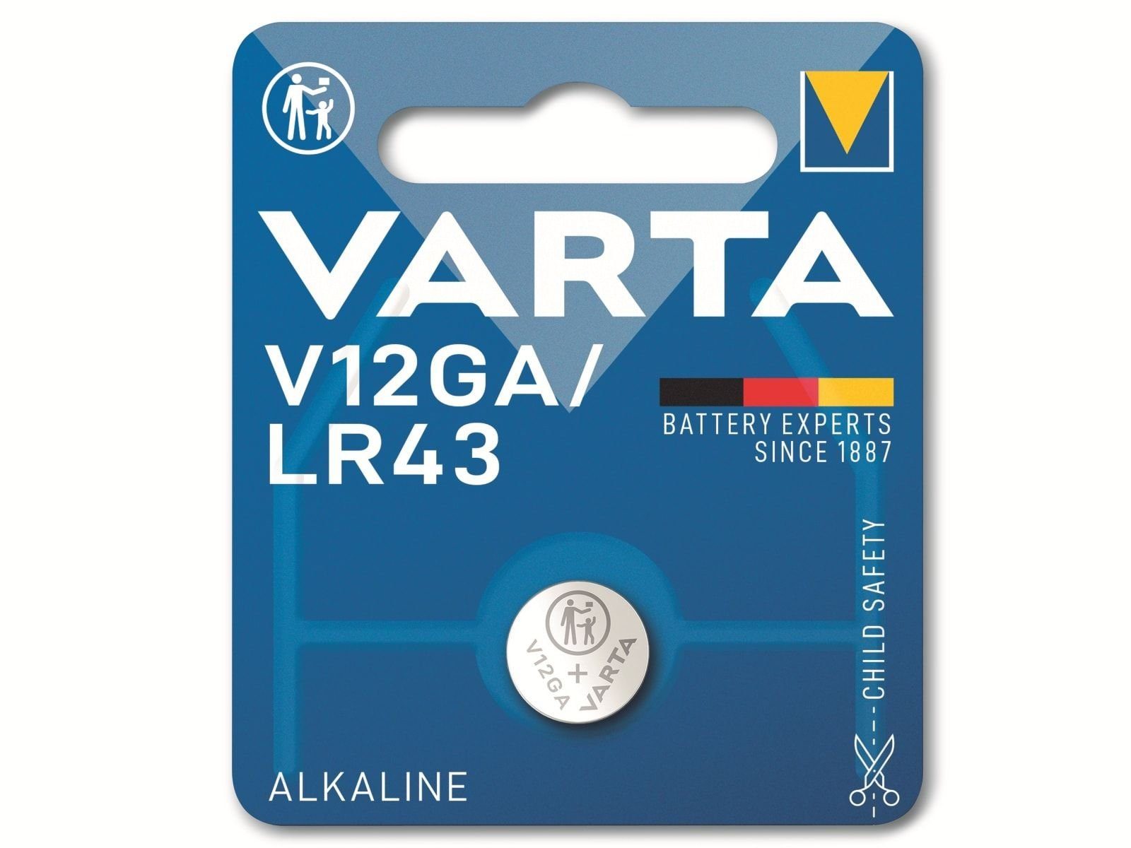 VARTA VARTA Knopfzelle Alkaline, LR43, 1.5V V12GA, Knopfzelle