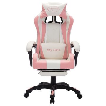 vidaXL Bürostuhl Gaming-Stuhl mit RGB LED-Leuchten Rosa und Weiß Kunstleder (1 St)