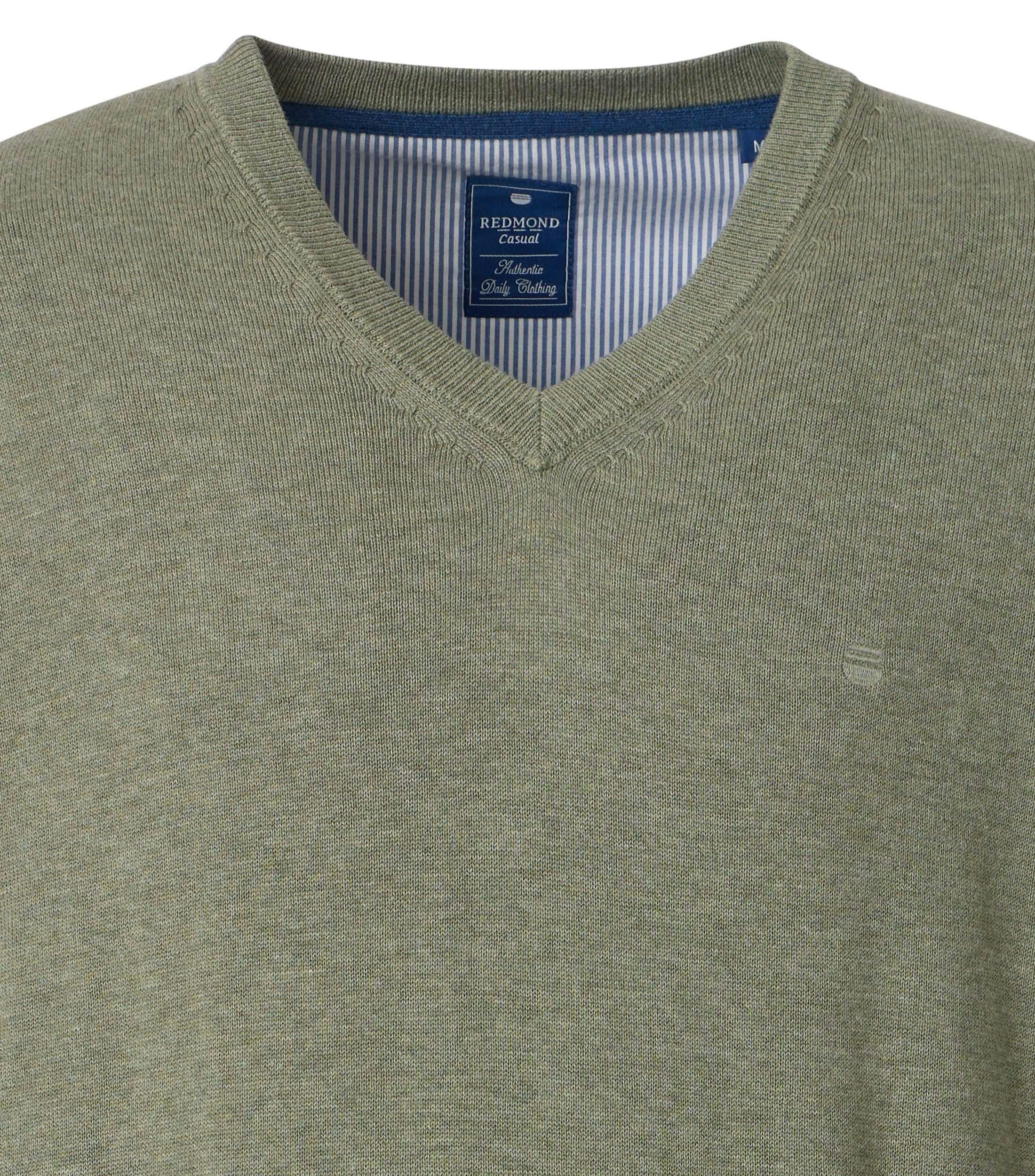 Redmond V-Ausschnitt-Pullover REDMOND Casual Herren Pullover Langarm V-Neck Comfort Salbei