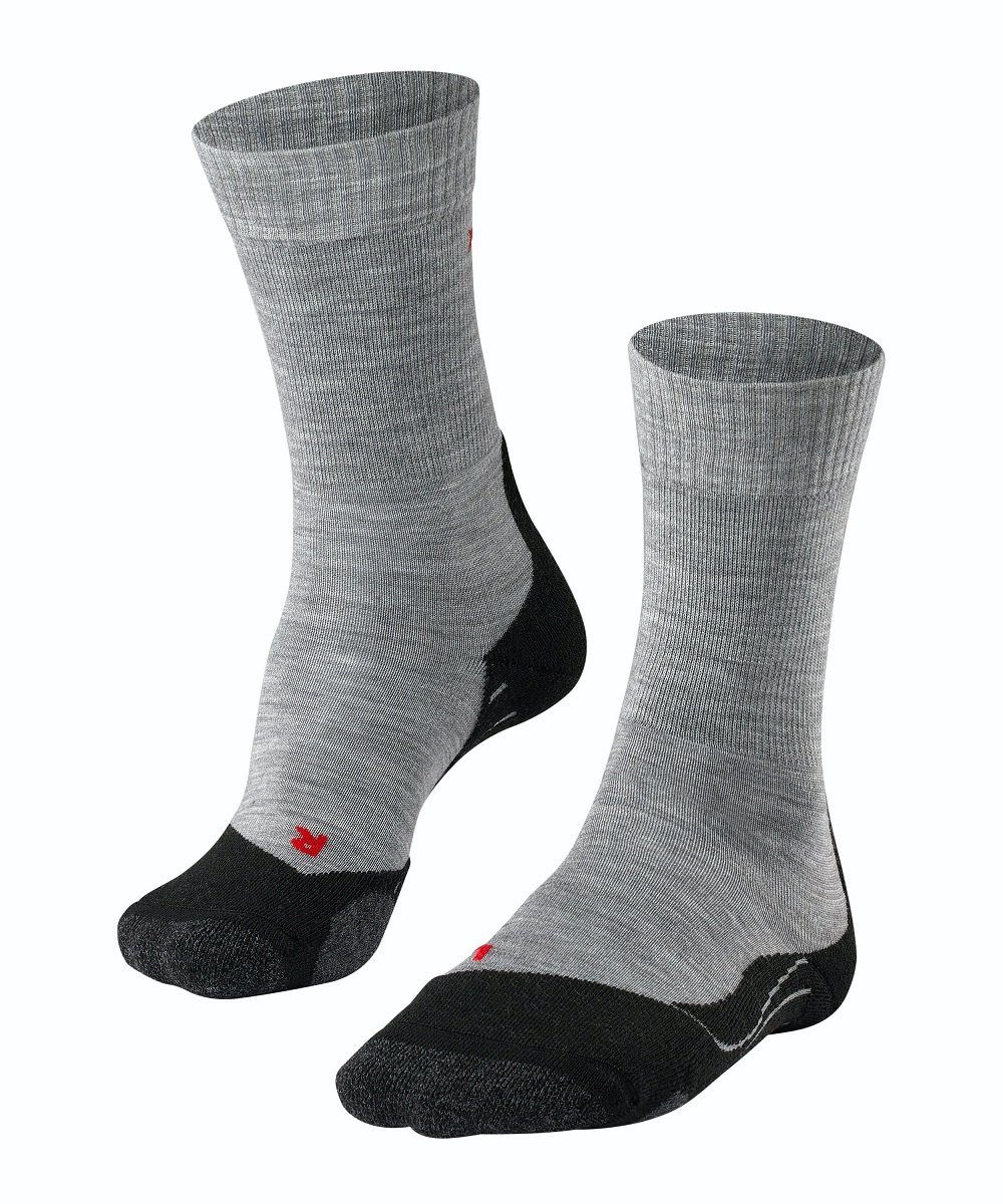 FALKE Wandersocken TK2 (Merinowolle, für leichtes Gelände) hellgrau Herren - 1 Paar