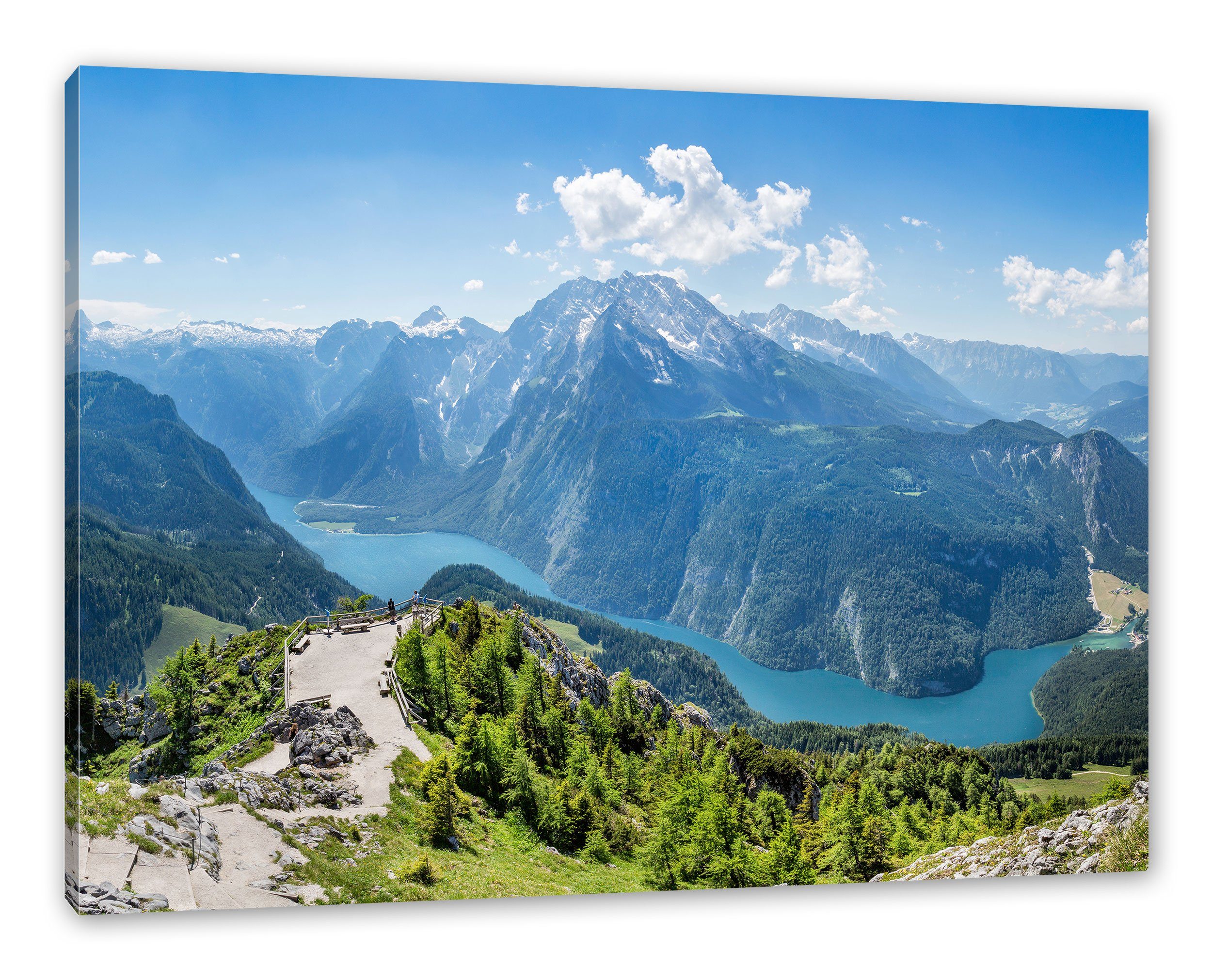 Pixxprint Leinwandbild Königssee in Bayern, Königssee in Bayern (1 St),  Leinwandbild fertig bespannt, inkl. Zackenaufhänger