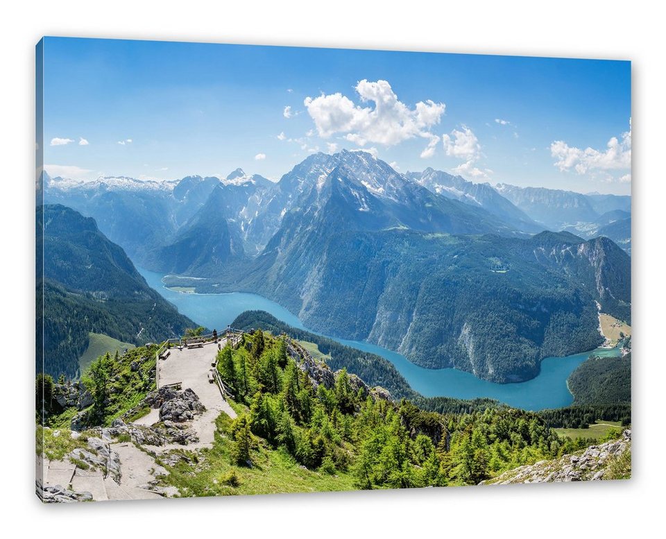 Pixxprint Leinwandbild Königssee in Bayern, Königssee in Bayern (1 St),  Leinwandbild fertig bespannt, inkl. Zackenaufhänger