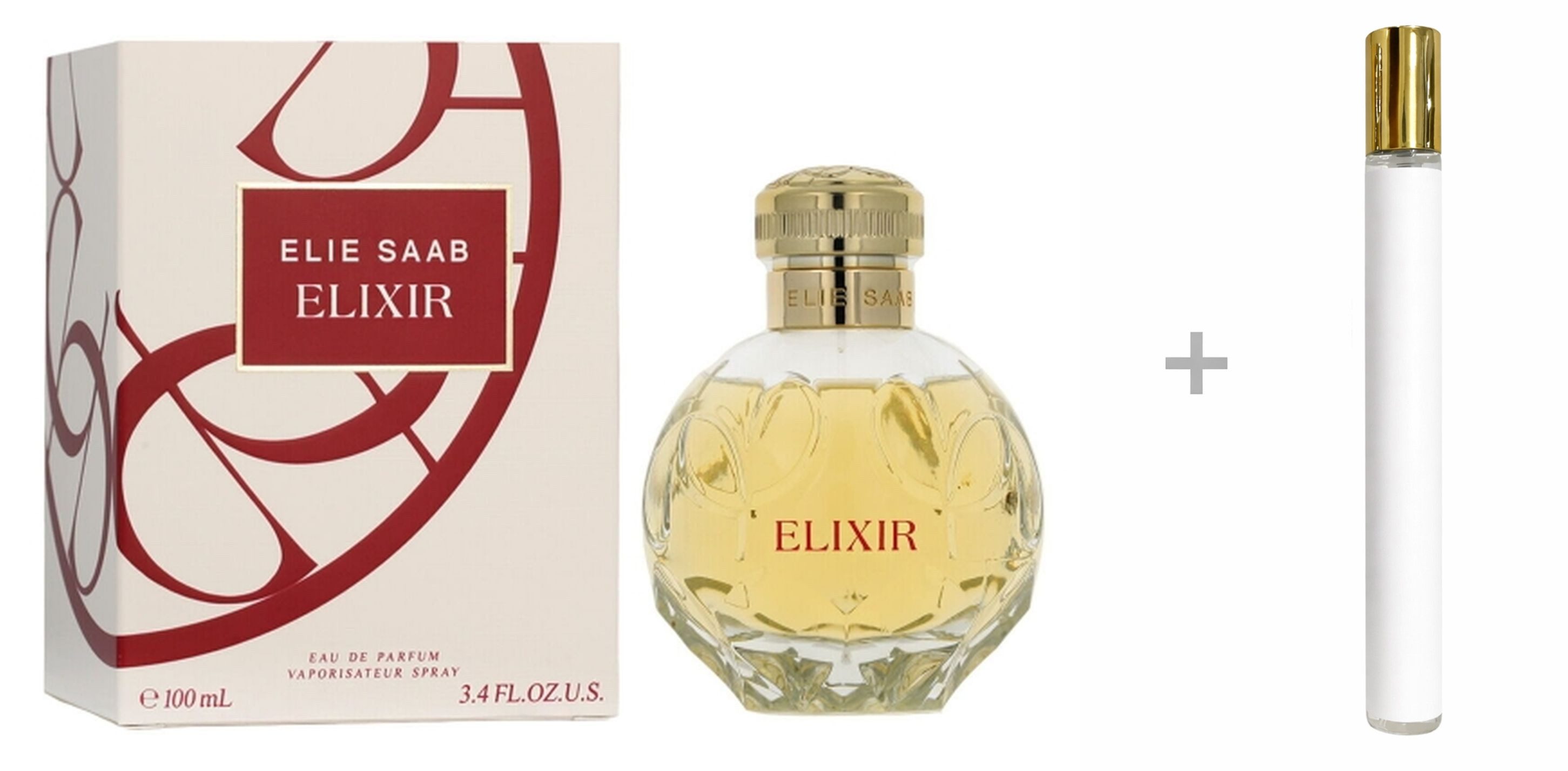 ELIE SAAB Duft-Set Elixir Eau de Parfum (EDP) Damen Spray 100ml mit Reiseduft, Blumig-warmer Duft mit Mandarine, Neroli, Myrrhe und Moschus