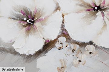KUNSTLOFT Gemälde Reinheit der Blumen 80x80 cm, Leinwandbild 100% HANDGEMALT Wandbild Wohnzimmer