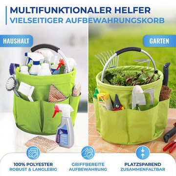 Maximex Gartensack, Aufbewahrungskorb mit 6 Taschen für Gartenwerkzeug