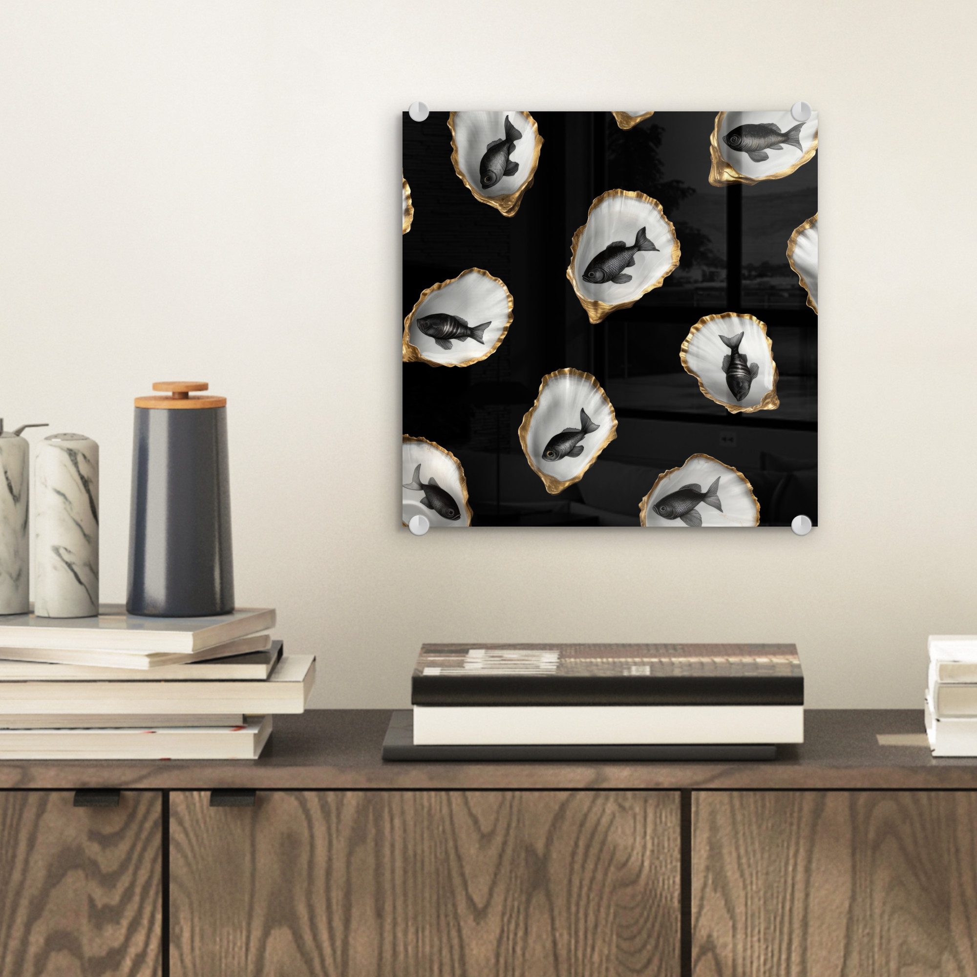 MuchoWow Acrylglasbild Austern - Schwarz - günstig online kaufen