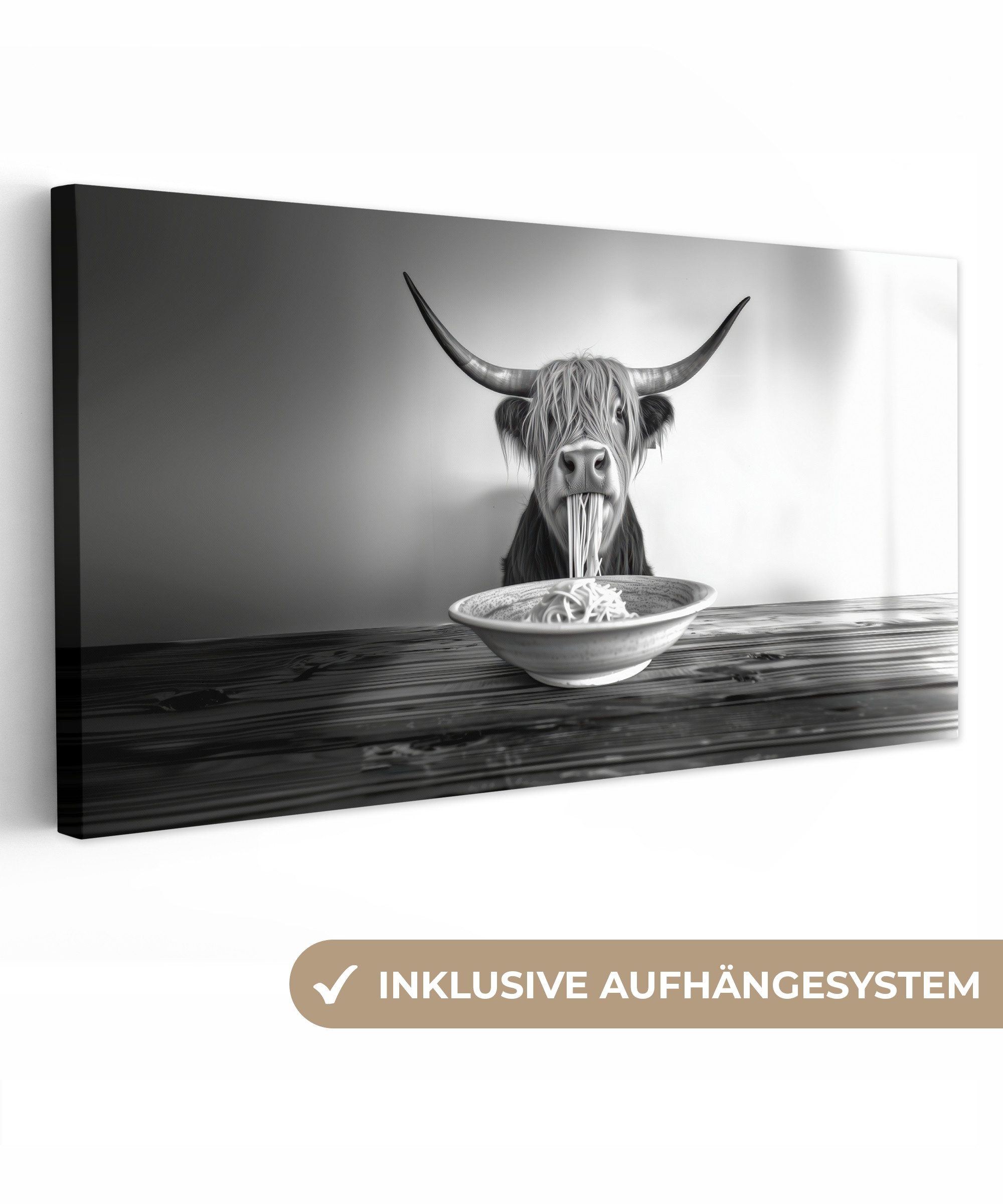 OneMillionCanvasses® Leinwandbild Panorama Schottischer Highlander - günstig online kaufen