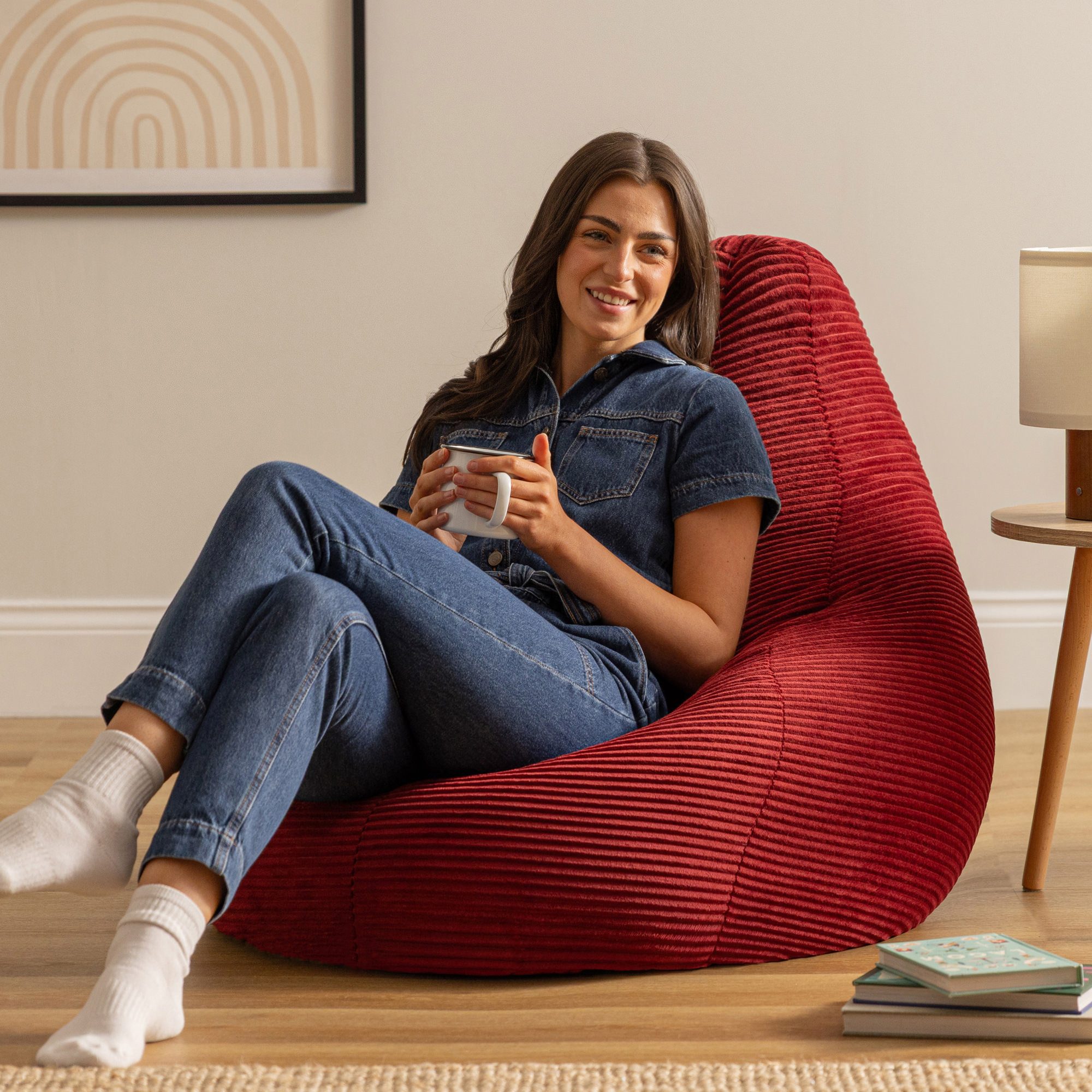 icon Sitzsack Sessel mit Liege aus Cord „Dalton“, Sitzsack XXL Gaming Sitzs günstig online kaufen