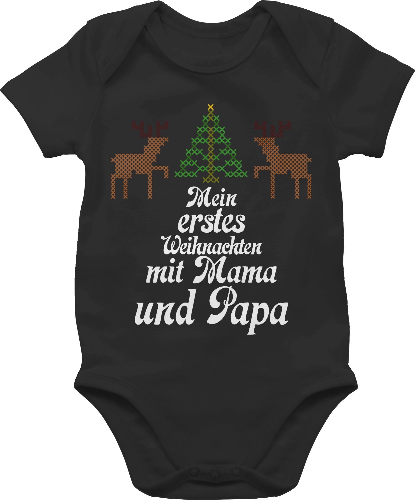 Shirtracer Shirtbody Ugly sweater - Mein erstes Weihnachten - Rentiere Weihnachten Kleidung Baby