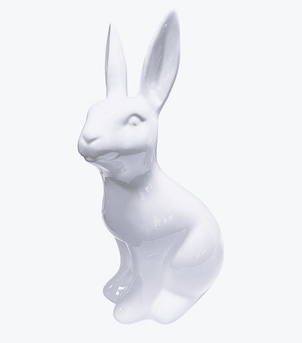 formano Osterhase Osterfigur Hase KLASSIK sitzend, weiß, 32 oder 25 cm, glänzend glatte Optik