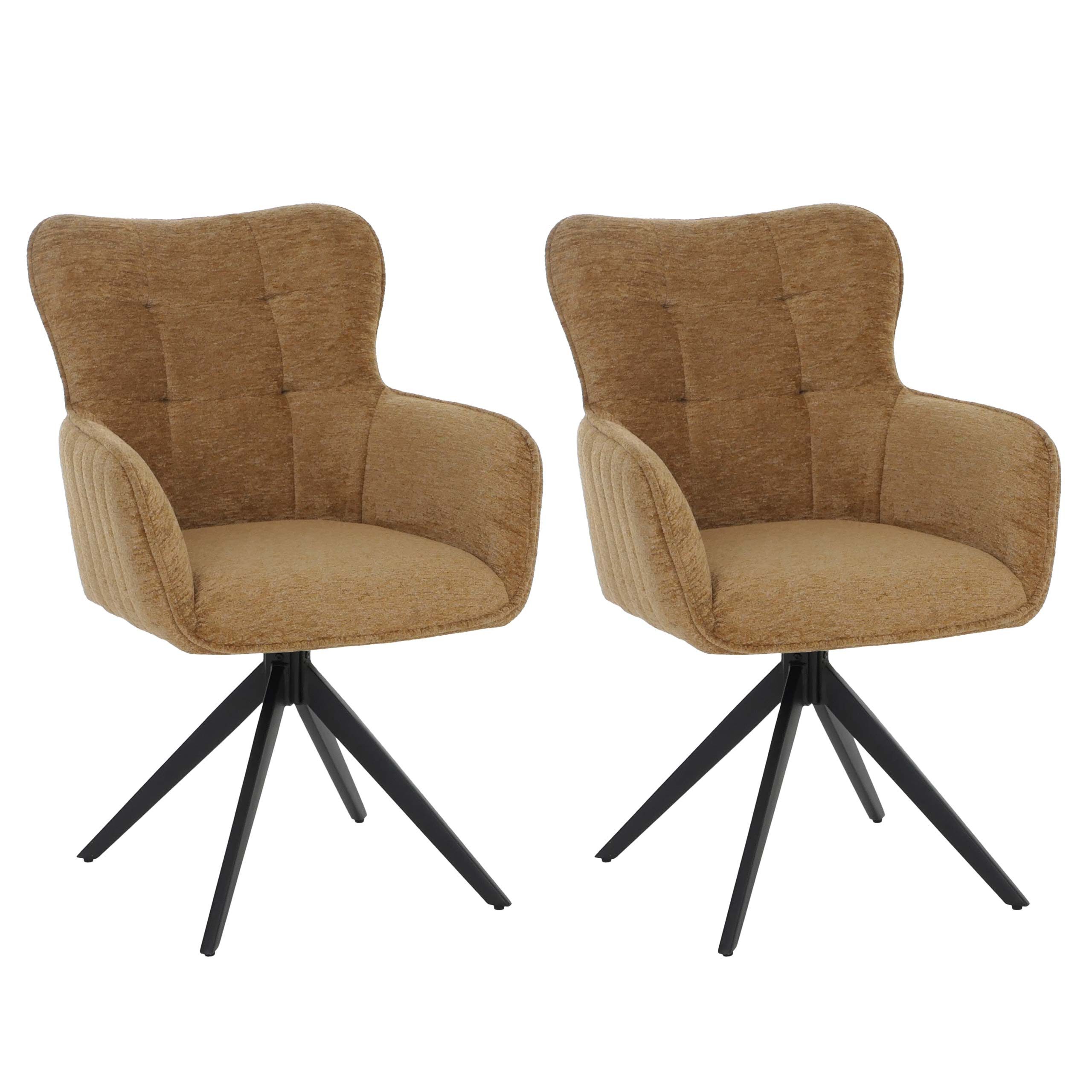 MCW Esszimmerstuhl MCW-Q35-M (2er-Set), Moderner Chenille Stoffbezug, hohe Stoffqualität (680 g/m)