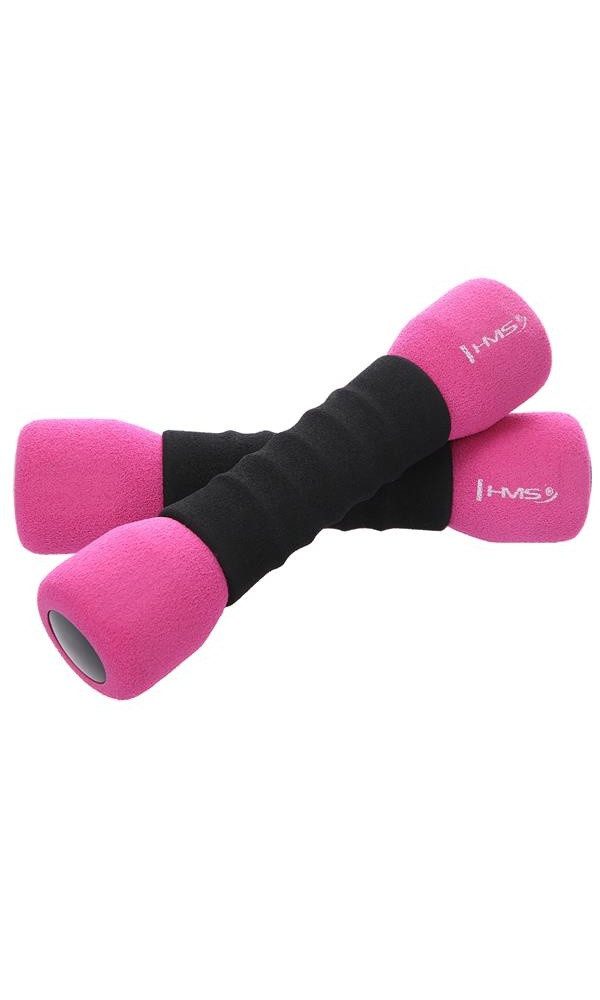 HMS Kurzhantel Fitness CM06 weiche (2x1kg) schwarz/pink