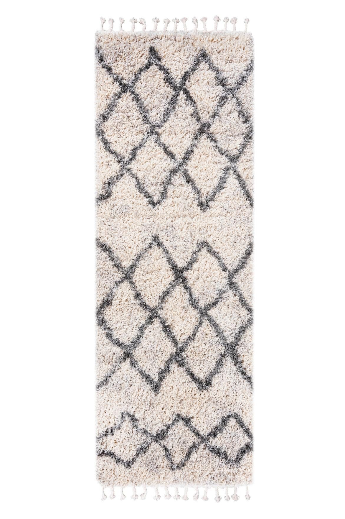 Mazovia Läufer Boho Ethno Beige Creme Wohnzimmer, Schlafzimmer, Esszimmer, Fußbodenheizung