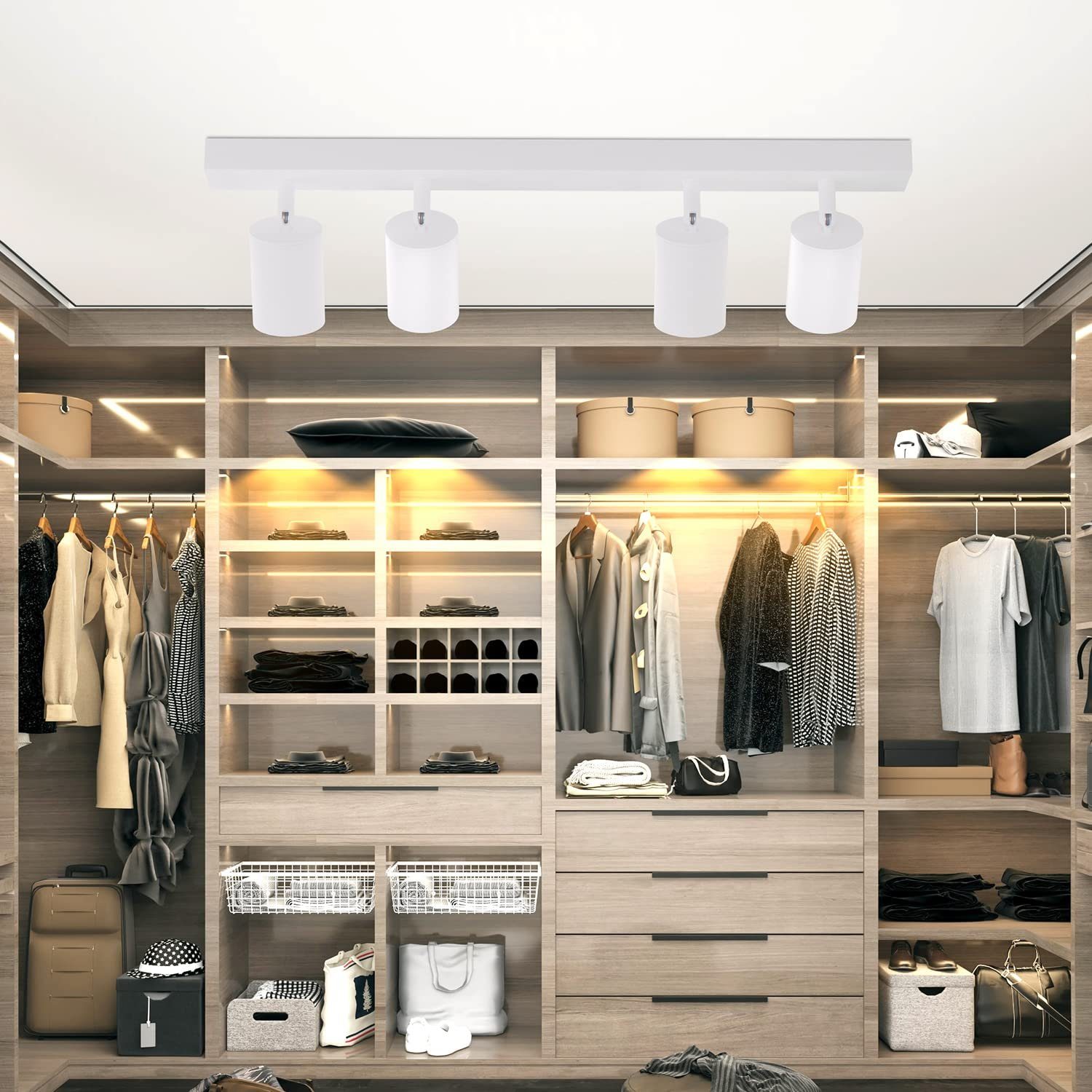ZMH Deckenstrahler 4 Flammig GU10 Modern-Design günstig online kaufen
