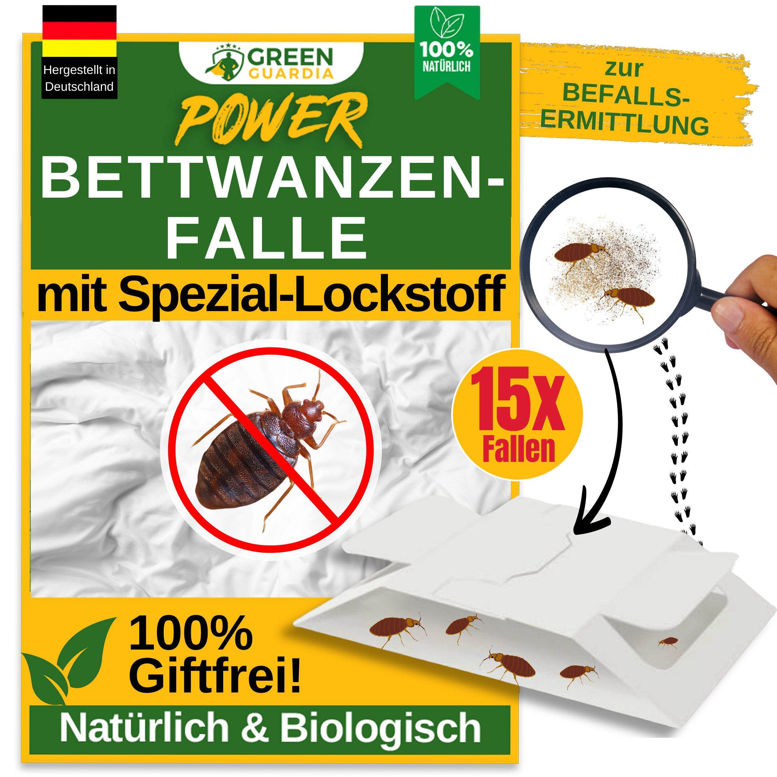 Insektenfalle Bettwanzen Falle mit Spezial-Lockstoff - insektizidfrei